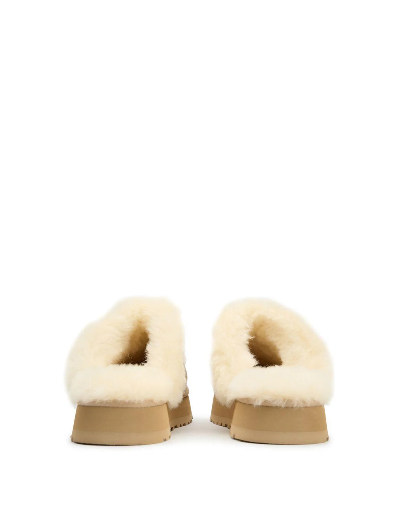Womens Disquette Shearling Platform Slippers - Image 3