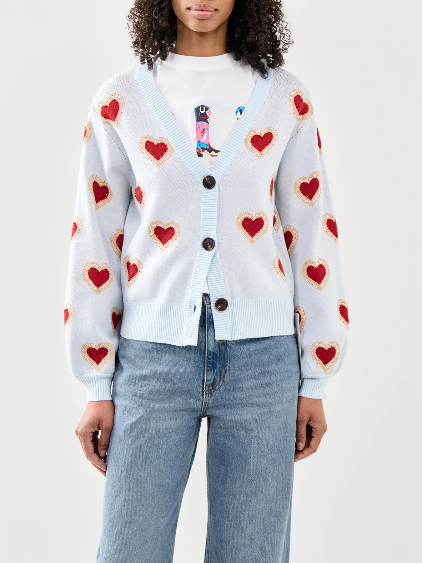 Baby Blue Heart Cardigan Blue - Image 4
