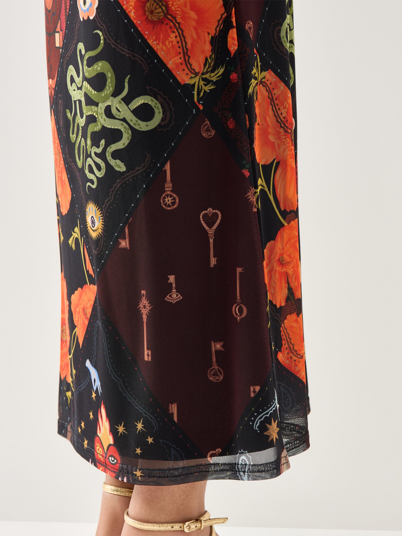 Black Night Garden Mesh Dorris Skirt Black - Image 3