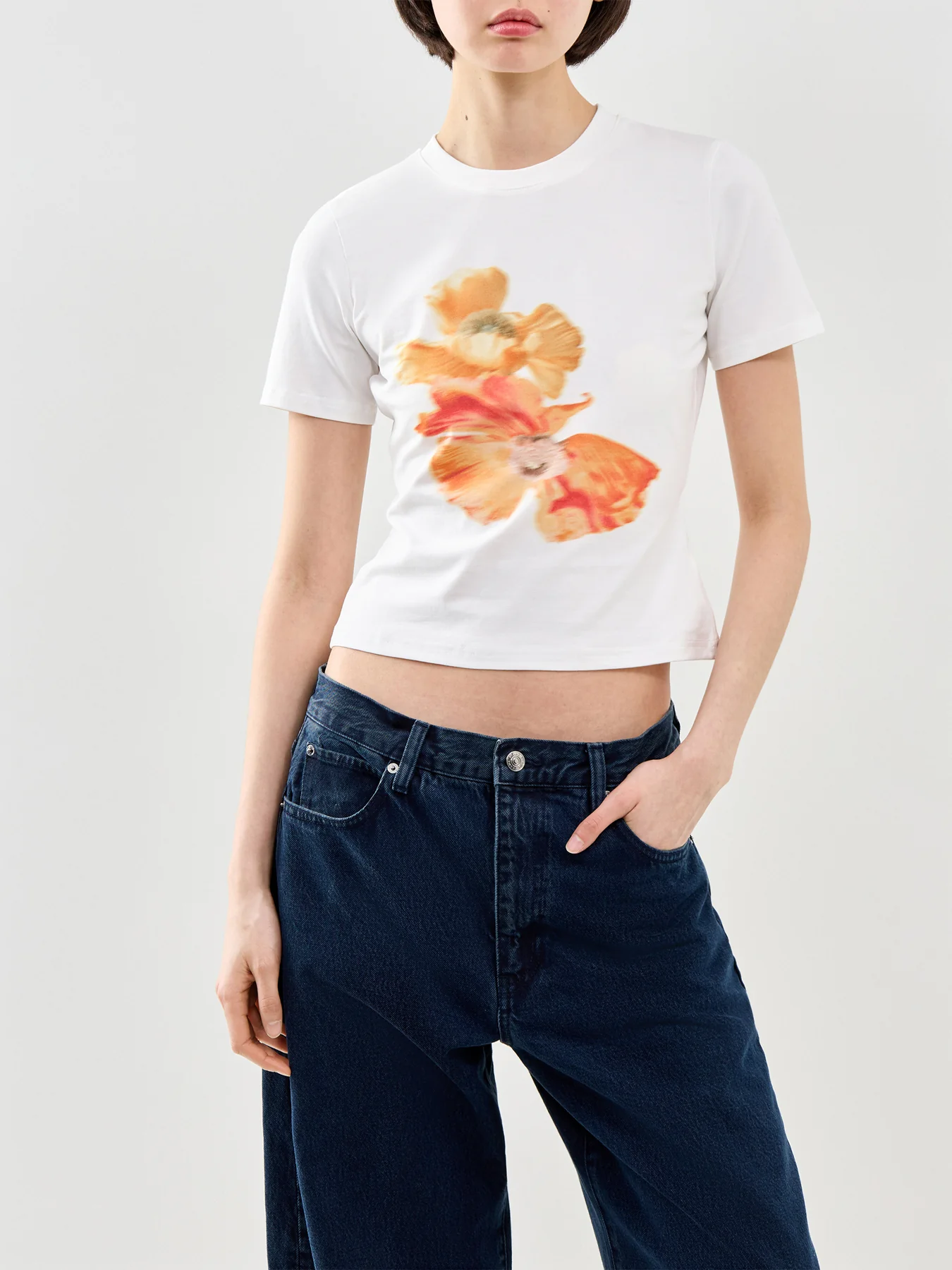 Blurred Floral Slim T-Shirt - Image 4