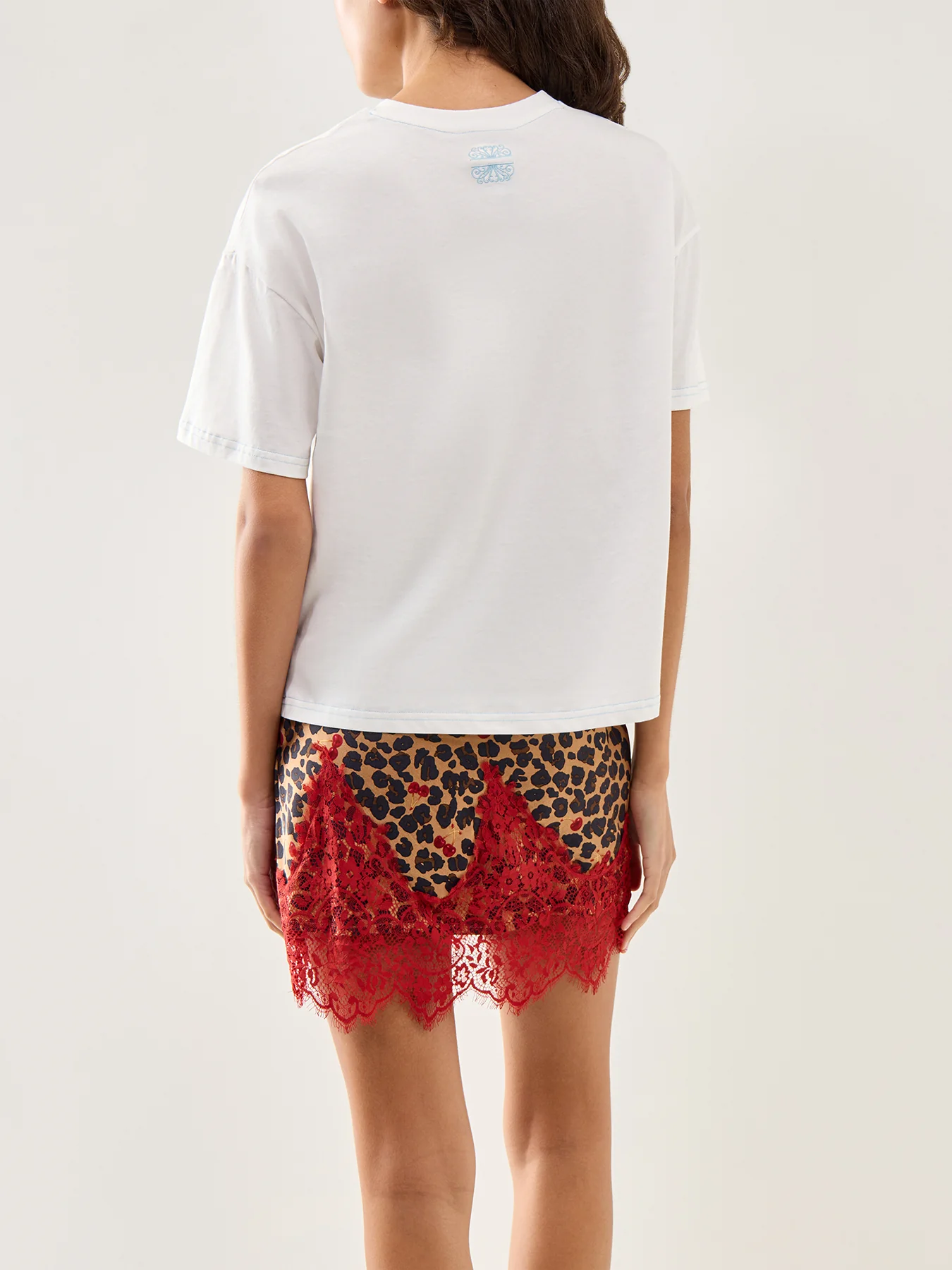 Cherry Graphic Cotton T-Shirt White - Image 5
