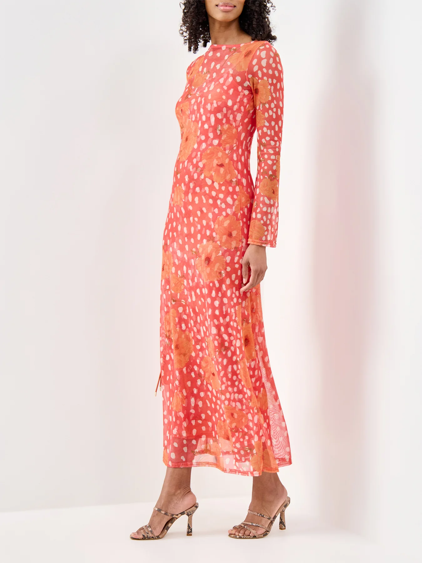 Coral Poppy Aria Dress Coral - Image 4