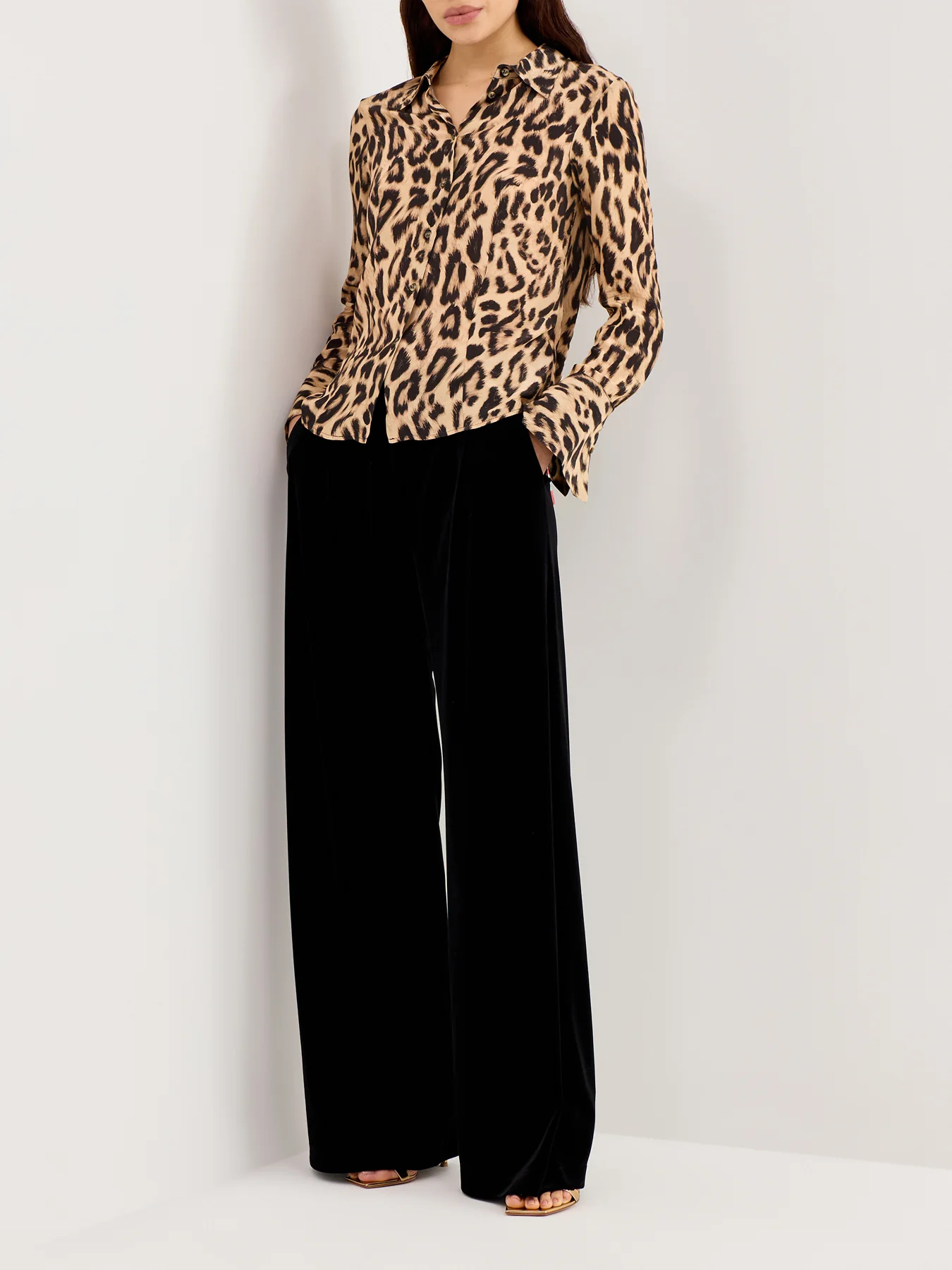 Leopard Long Sleeve Shirt Brown - Image 2