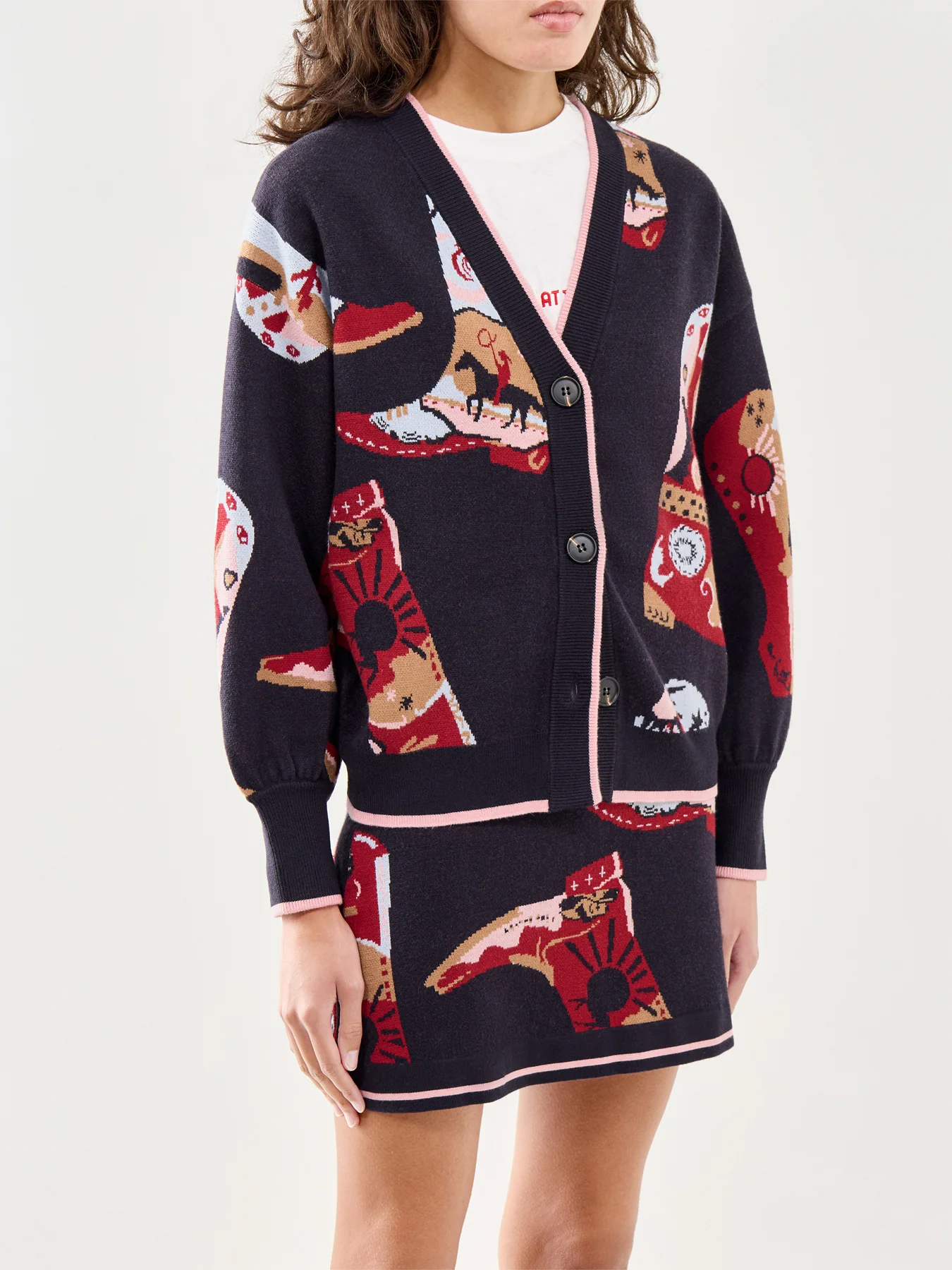 Cowboy Boots Cardigan Navy - Image 4