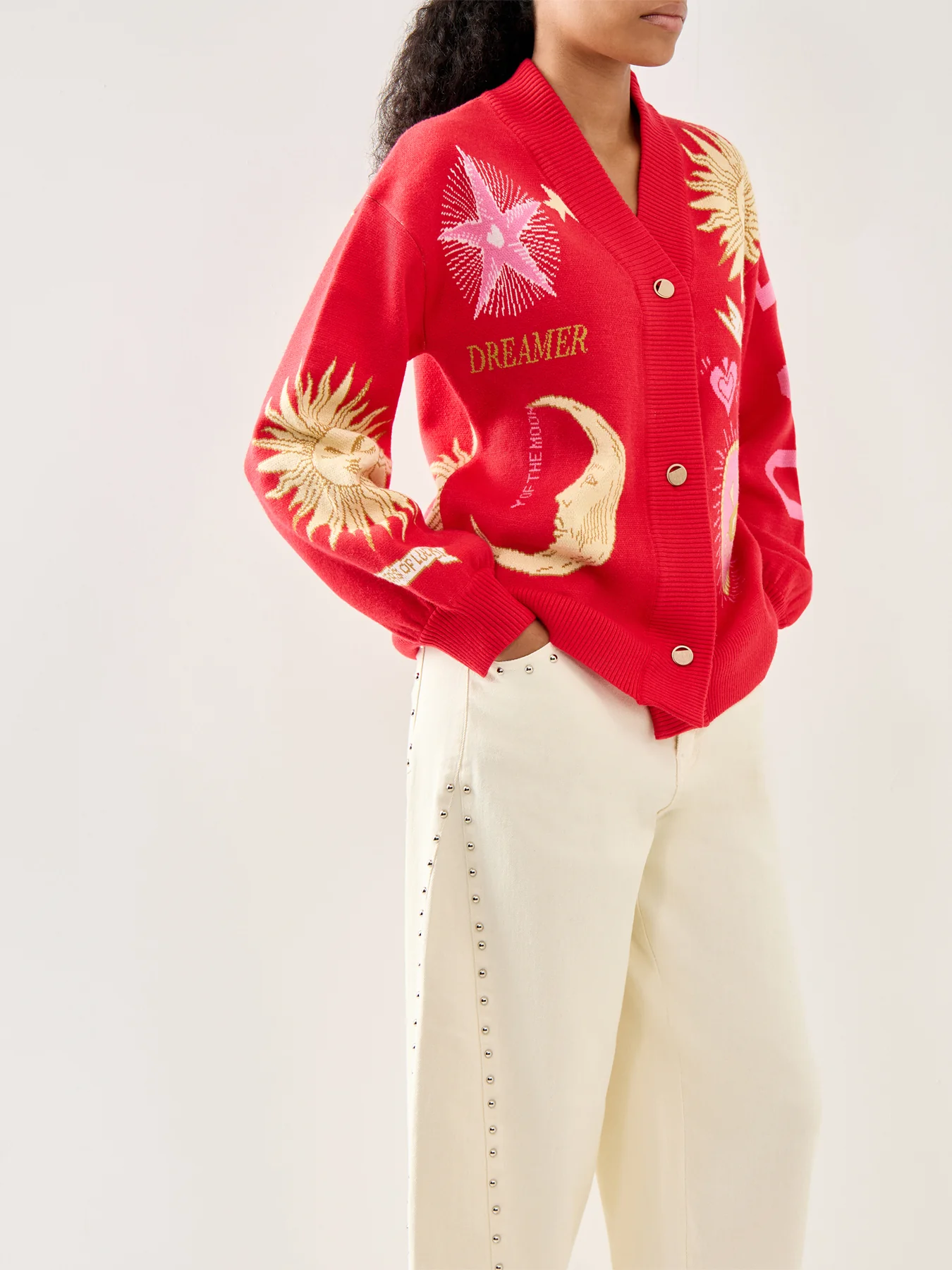 Red Mystical Cardigan Red - Image 4