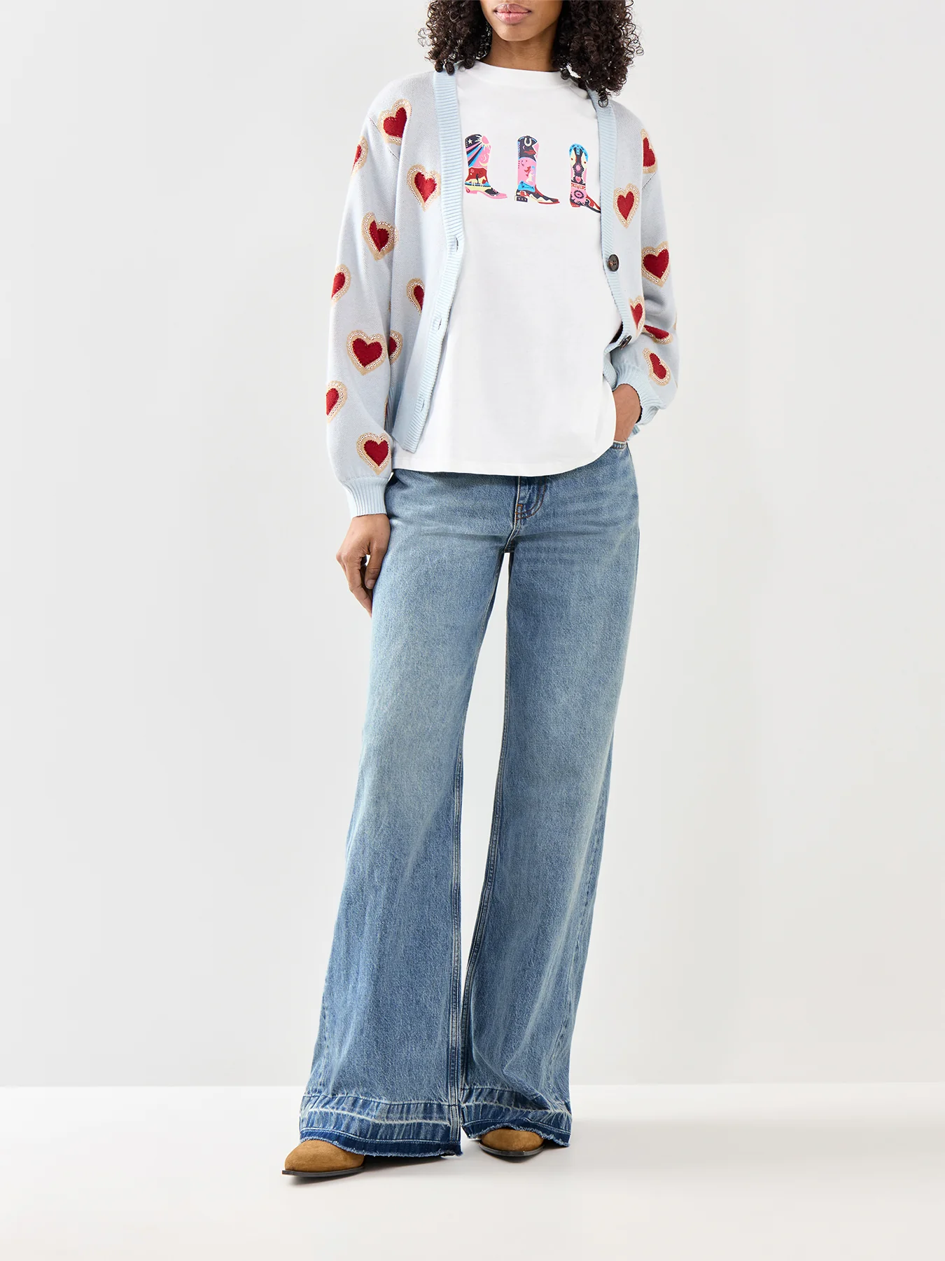 Cowboy Boot Graphic T-Shirt White - Image 2