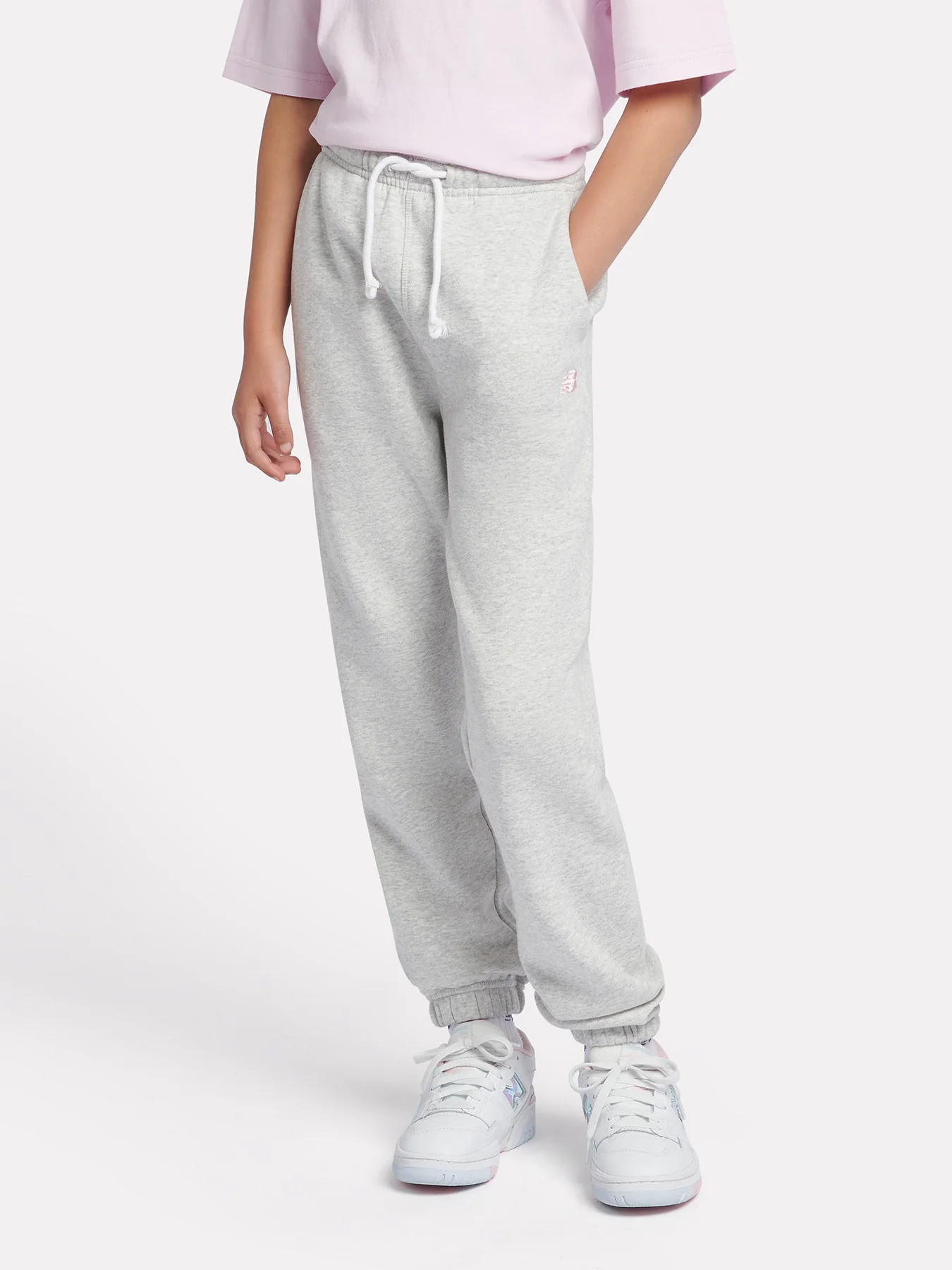 Kids’ French Terry Small Logo Jogger Grey - Image 4