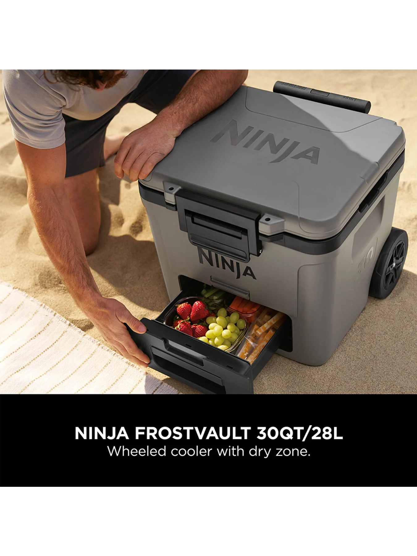 FrostVault Wheeled Cooler 30QT White - Image 2