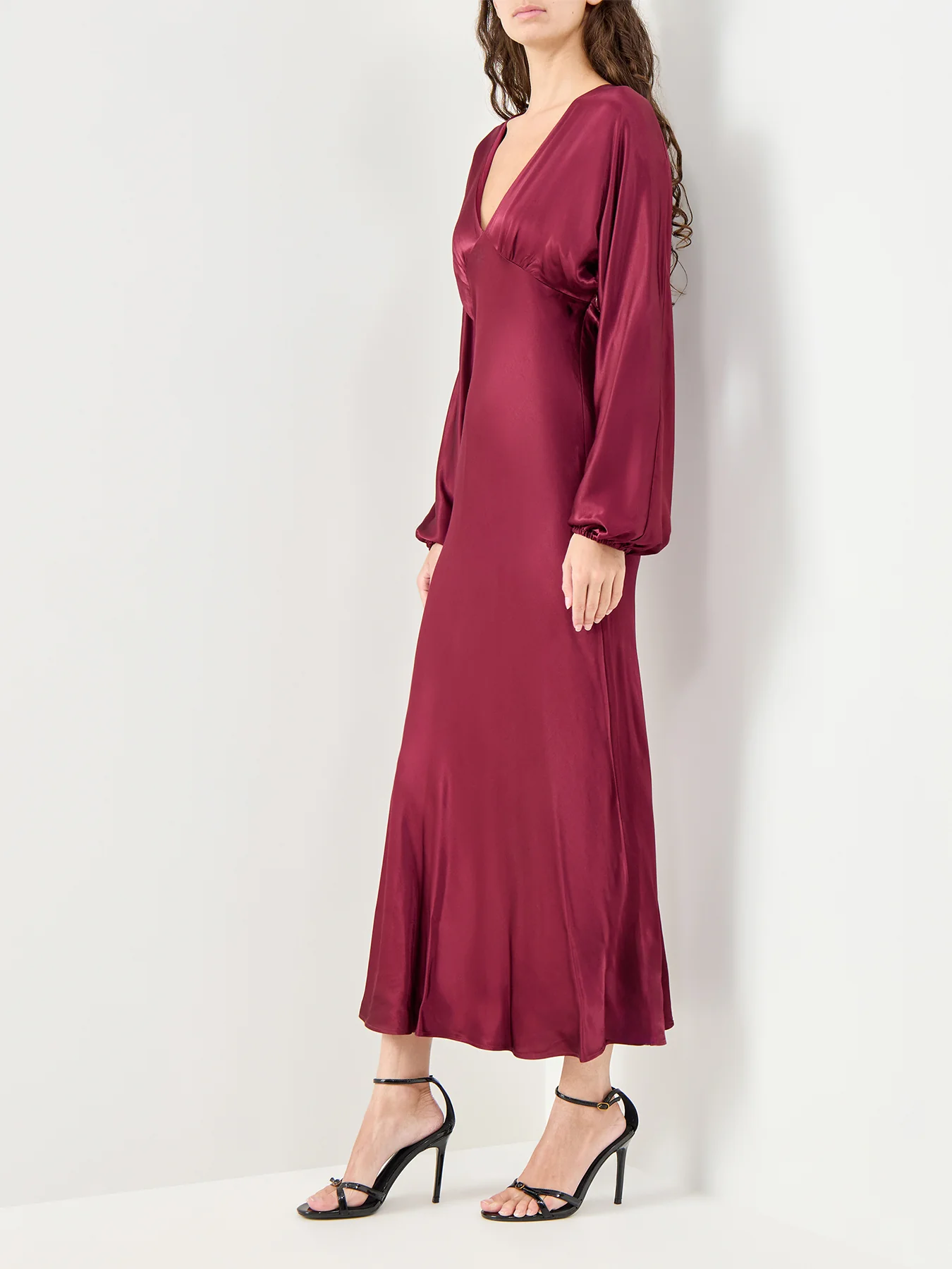 Allura Satin Midi Dress Red - Image 4