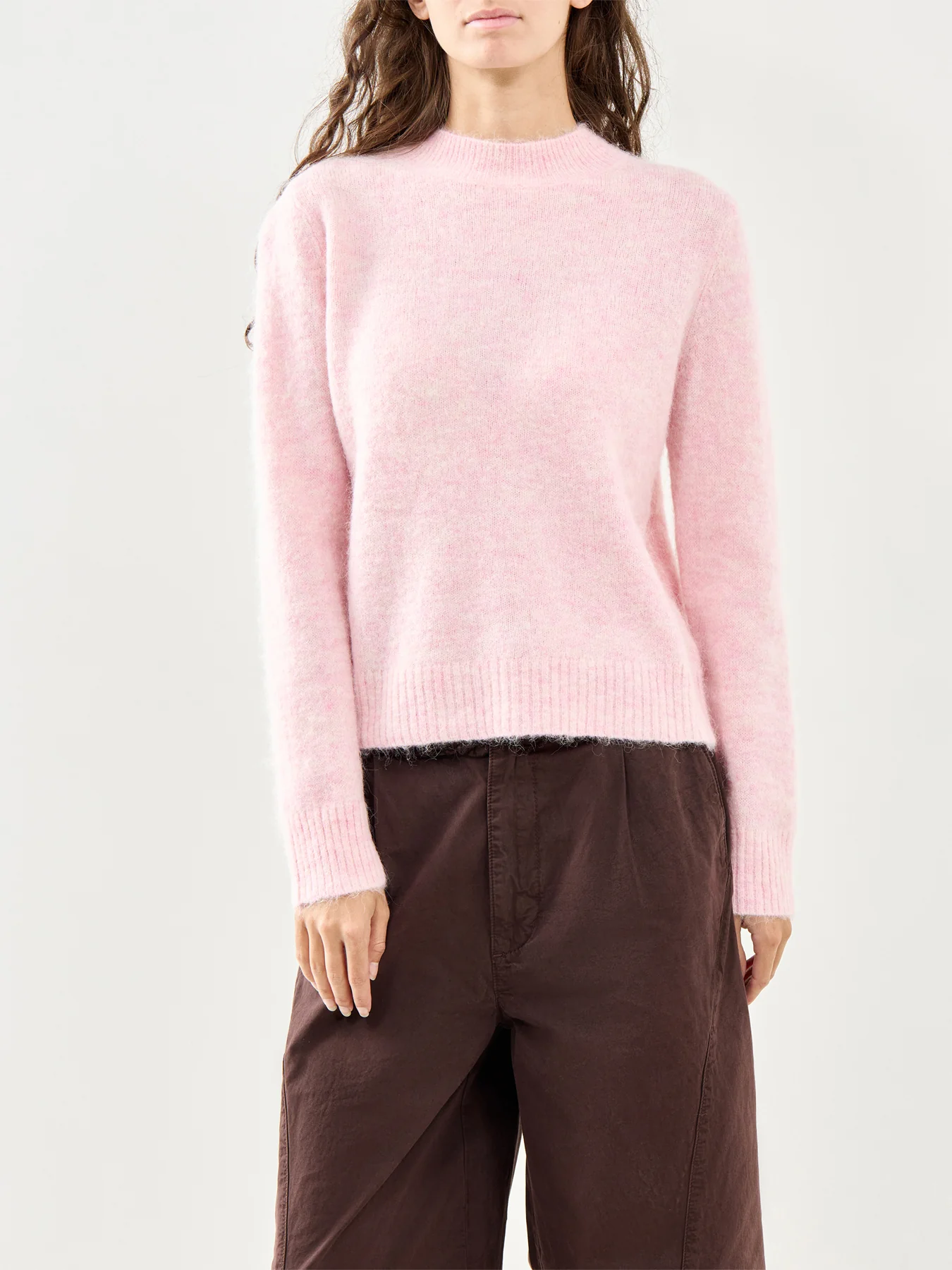 Alpaca Long Sleeve Neat Fit Jumper Pink - Image 4