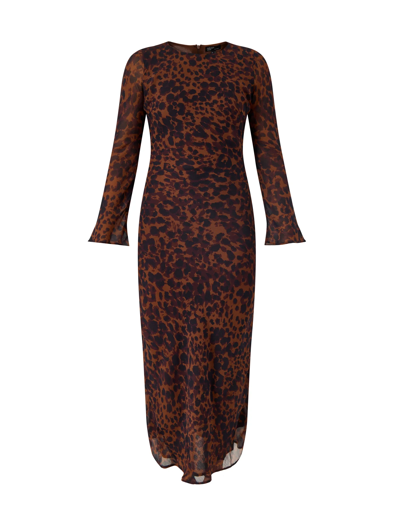 Clarissa Midi Dress Brown Animal Print