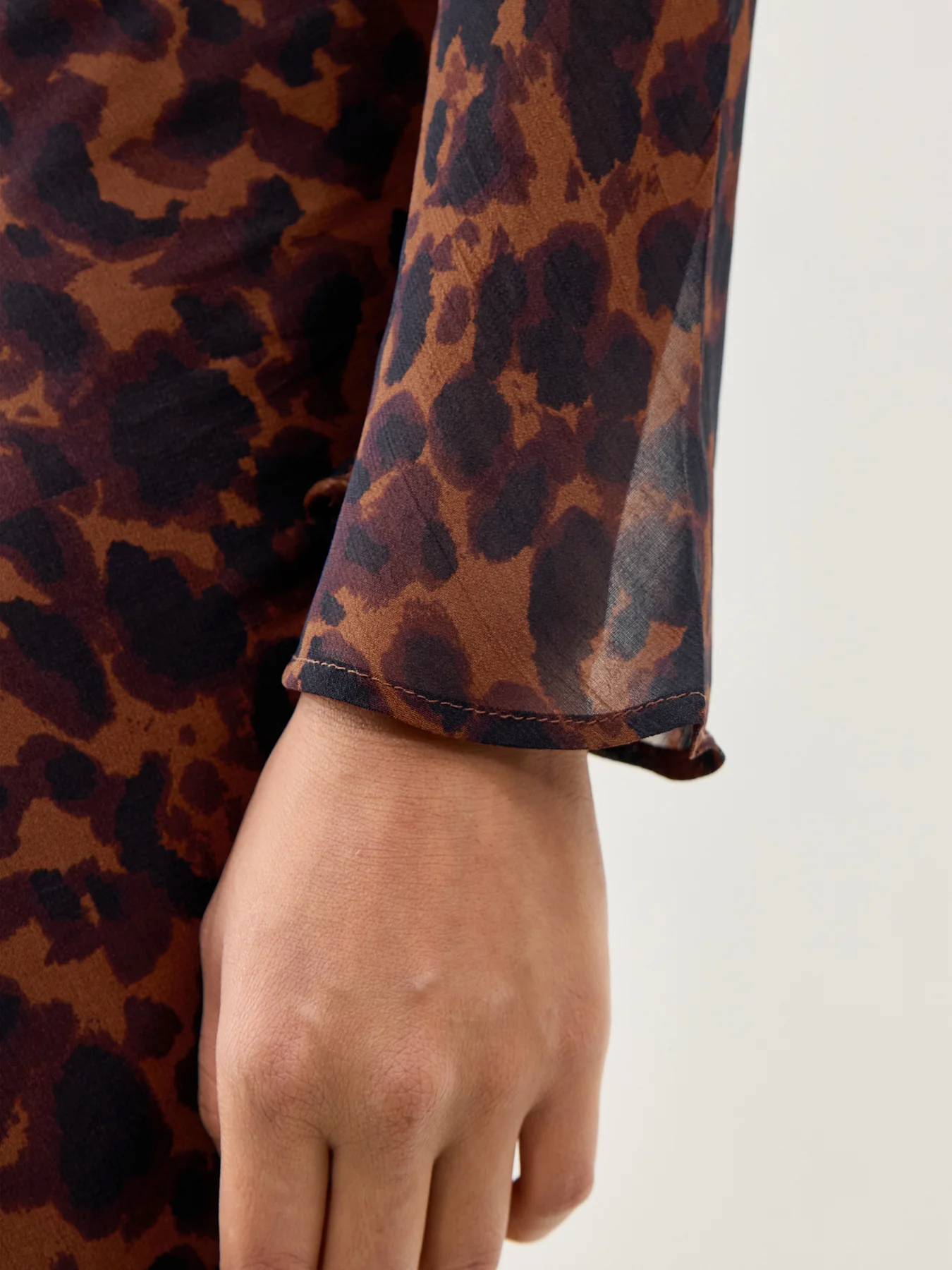 Clarissa Midi Dress Brown Animal Print - Image 3