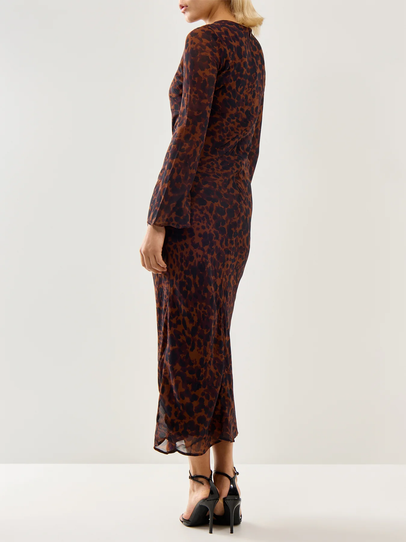 Clarissa Midi Dress Brown Animal Print - Image 5