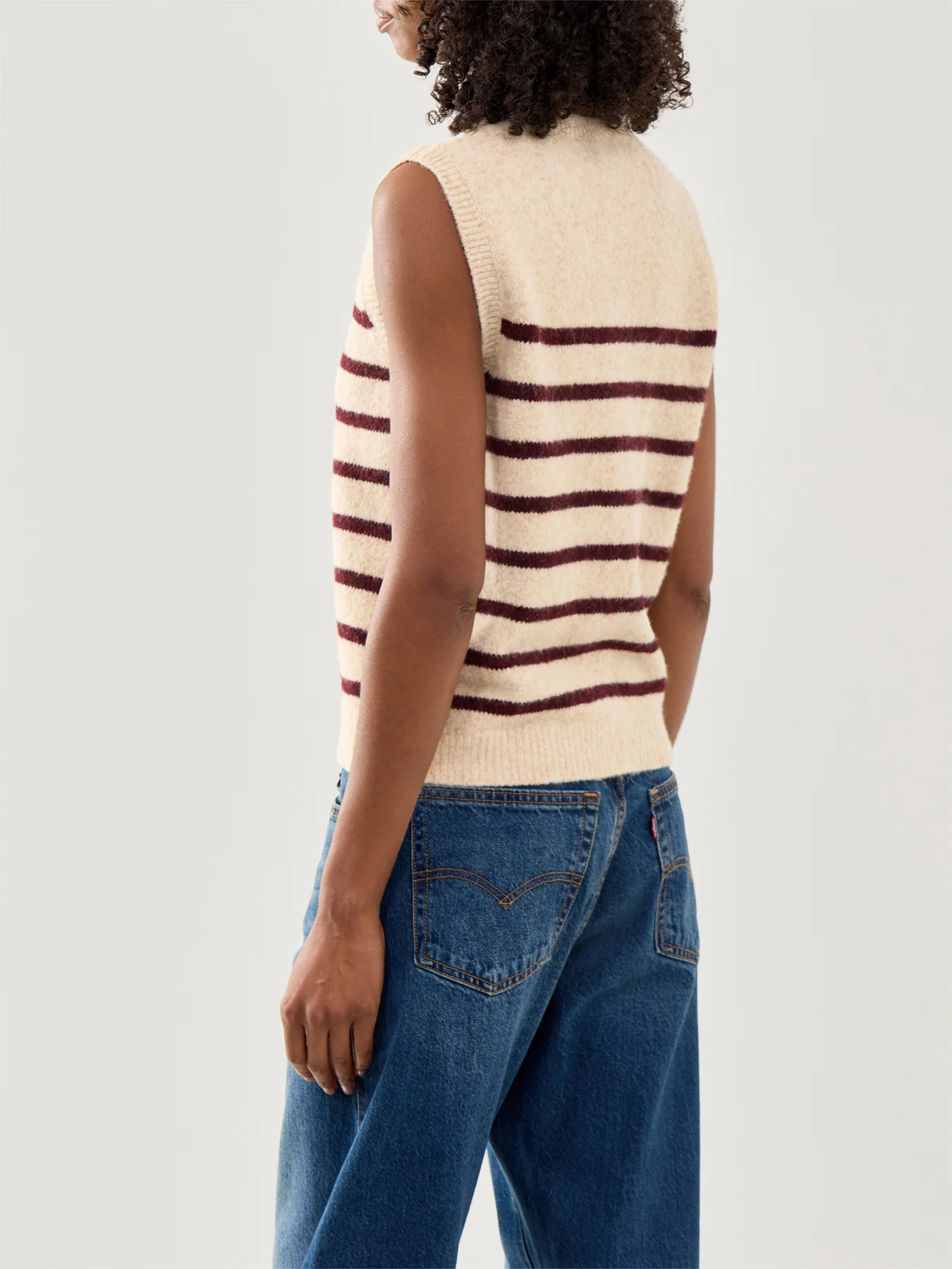Clean Button Through Vest Beige - Image 5