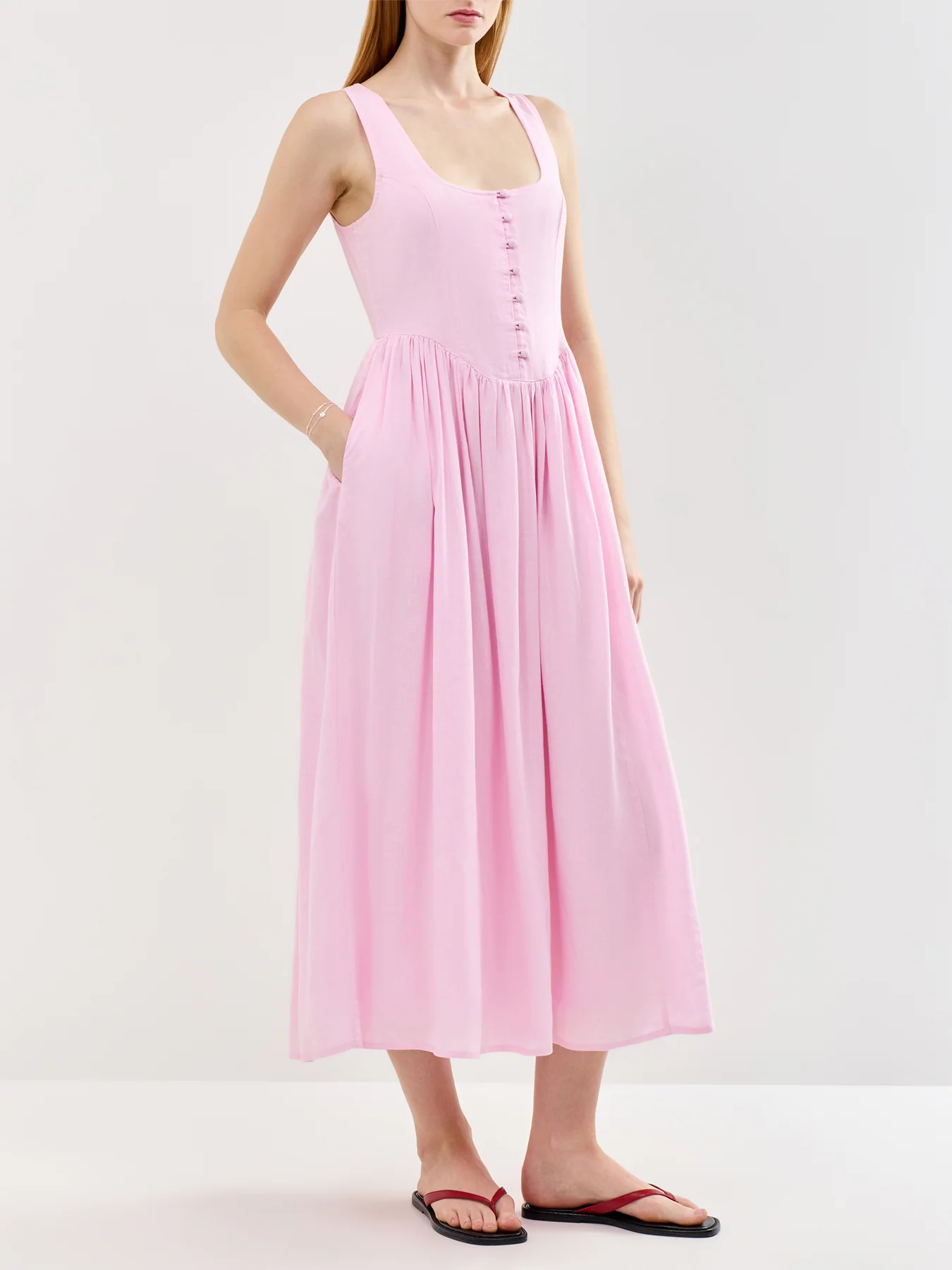 Cora Midi Dress Pink - Image 4