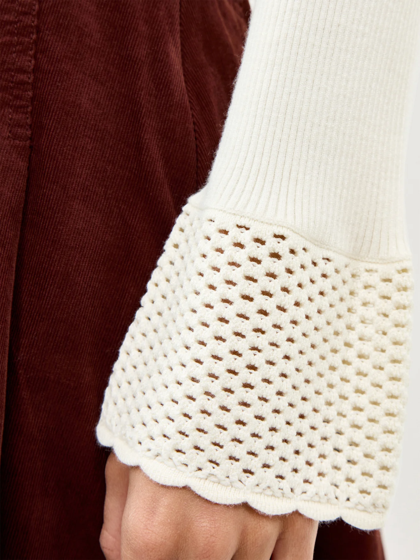Crochet Cuff Top White - Image 3