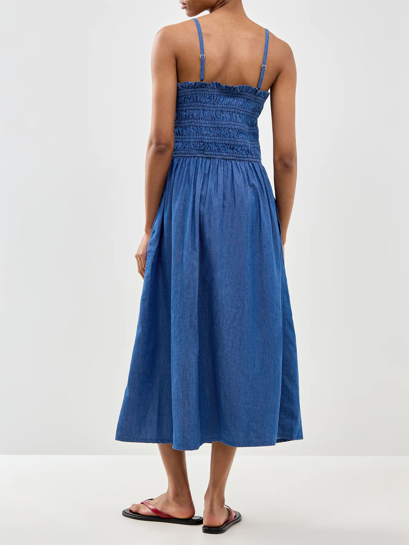 Faith Denim Midi Dress Blue - Image 5