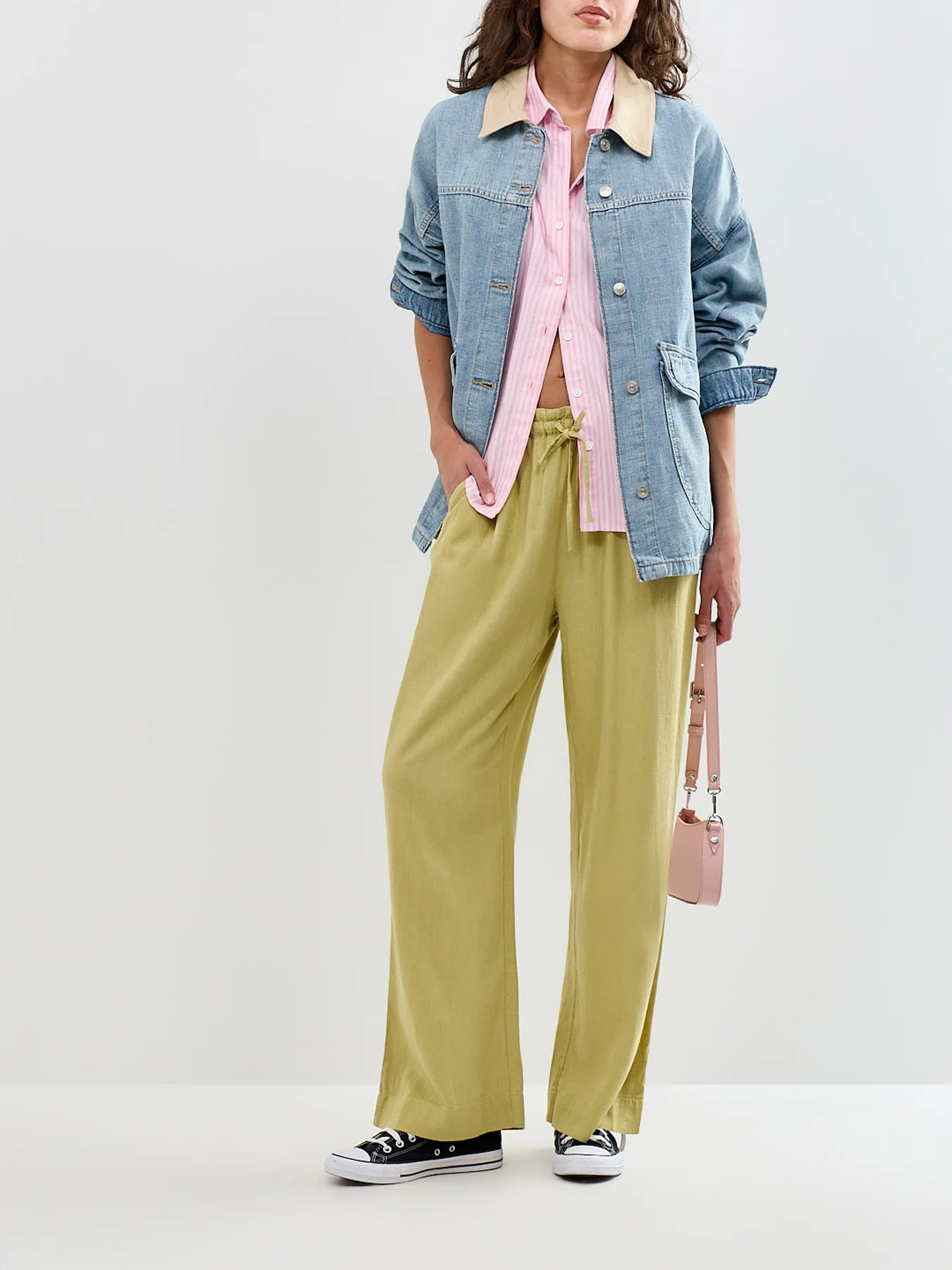 Fosse Wide Leg Trousers Green - Image 2