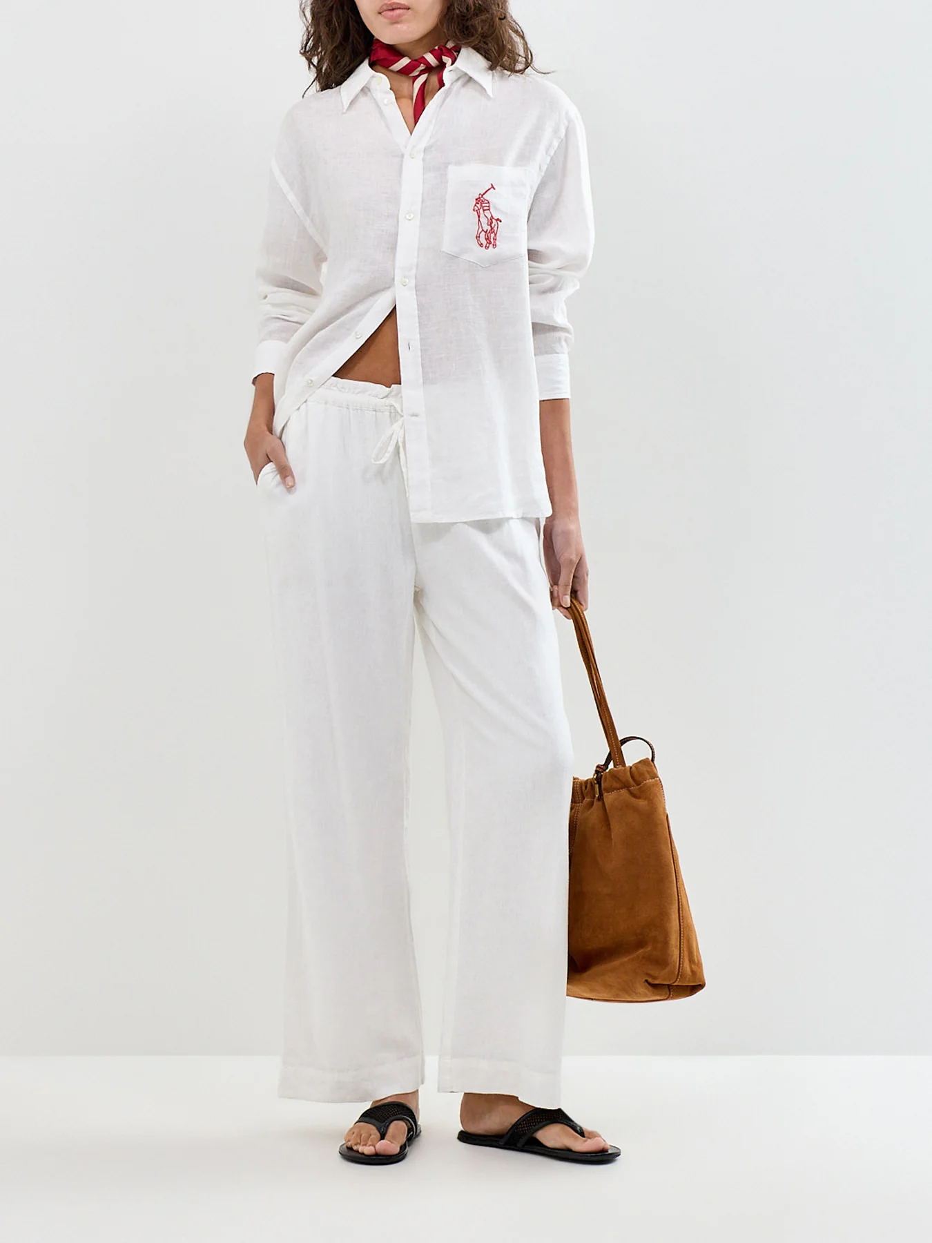 Fosse Wide Leg Trousers White - Image 2