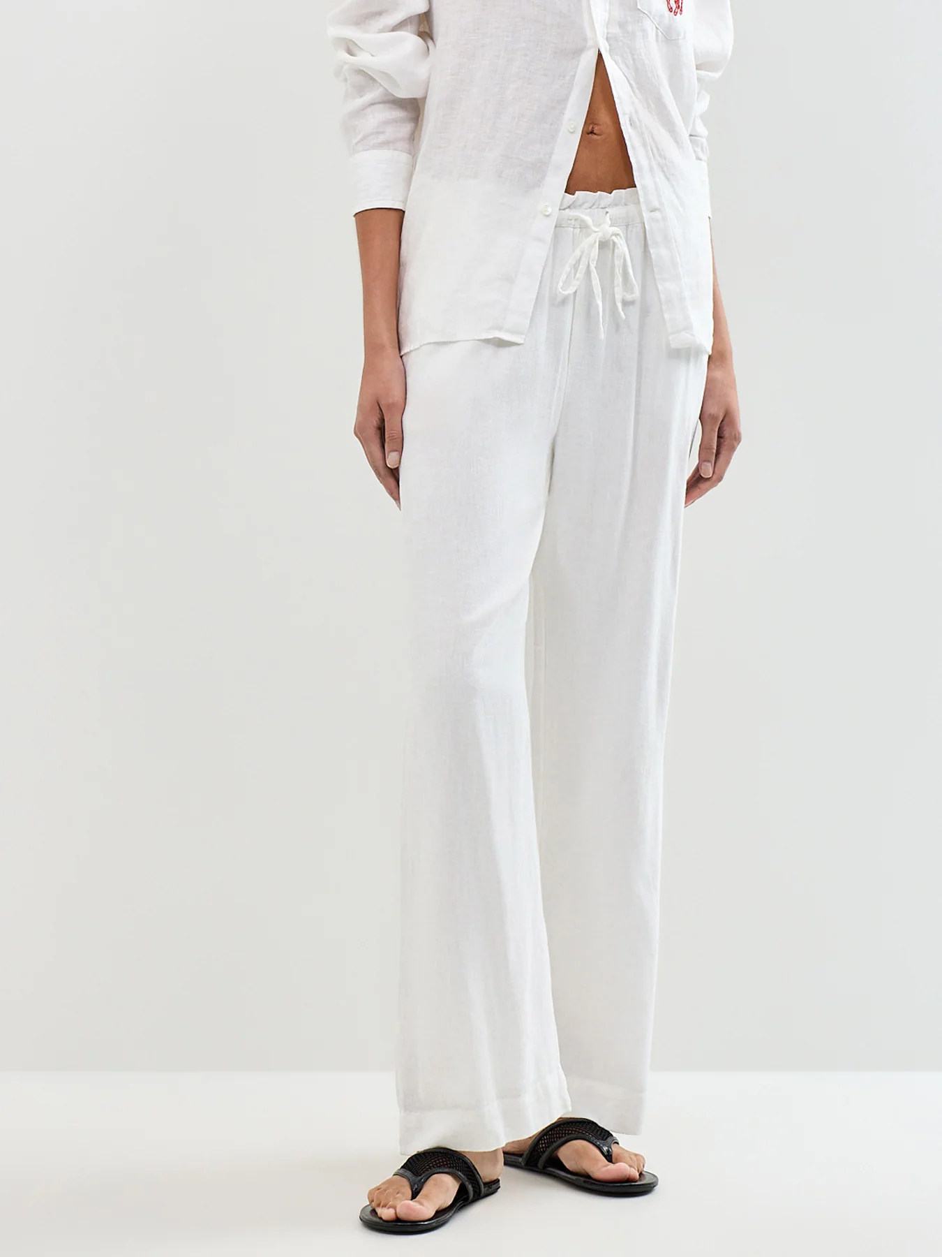 Fosse Wide Leg Trousers White - Image 4