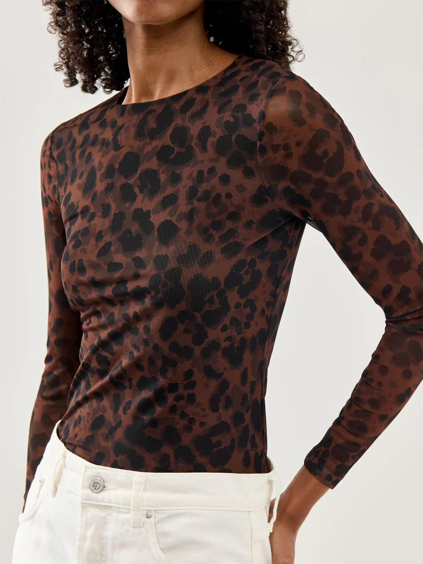 Mesh Spencer Top Brown - Image 3