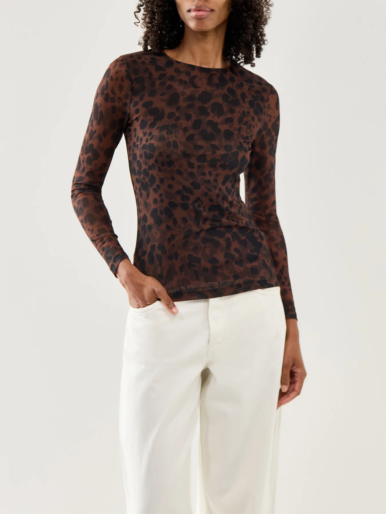 Mesh Spencer Top Brown - Image 4