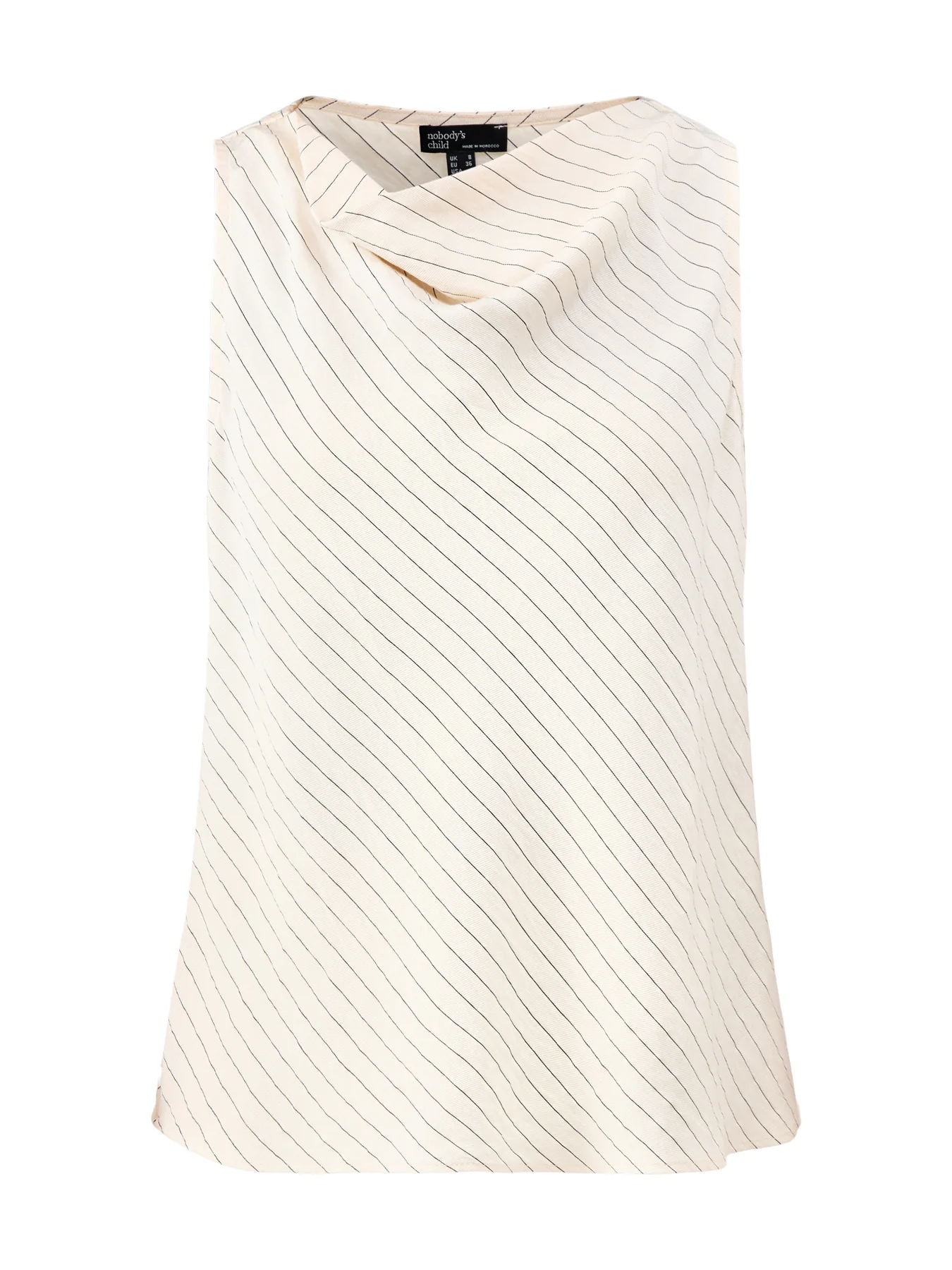 Ribe Draped Sleeveless Top Cream