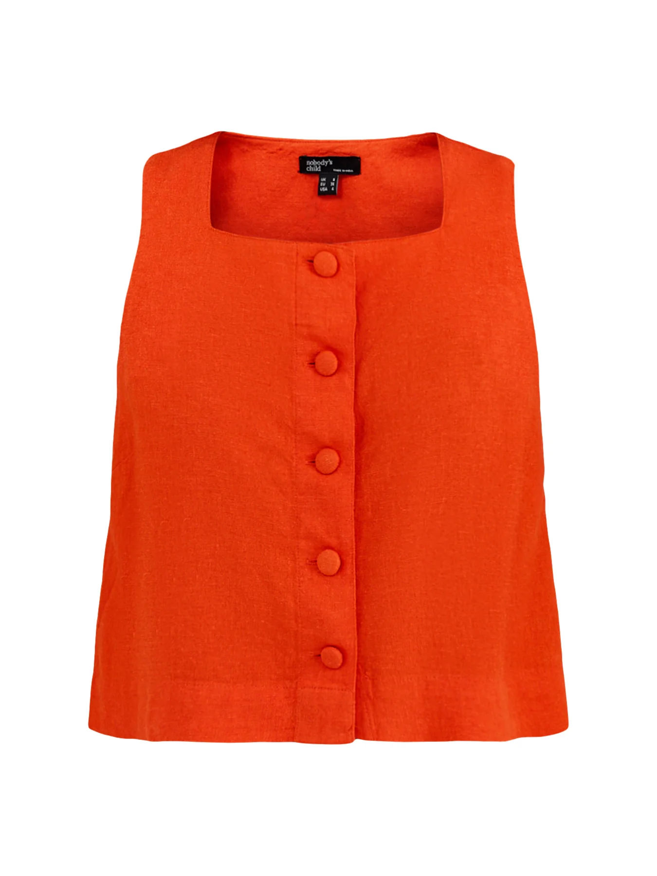 Sammie Button Front Tank Orange