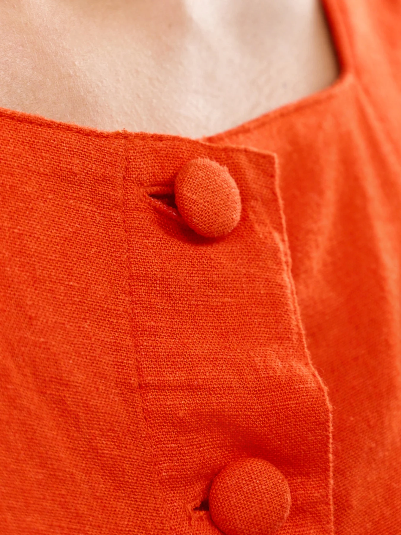 Sammie Button Front Tank Orange - Image 3