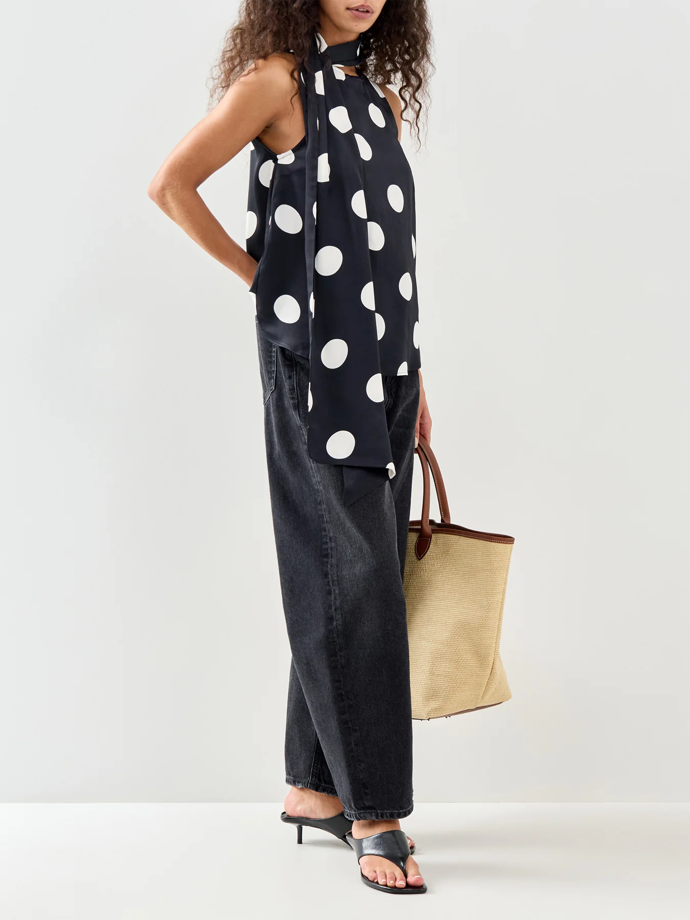 Scarf Detail Tank Top Navy - Image 2