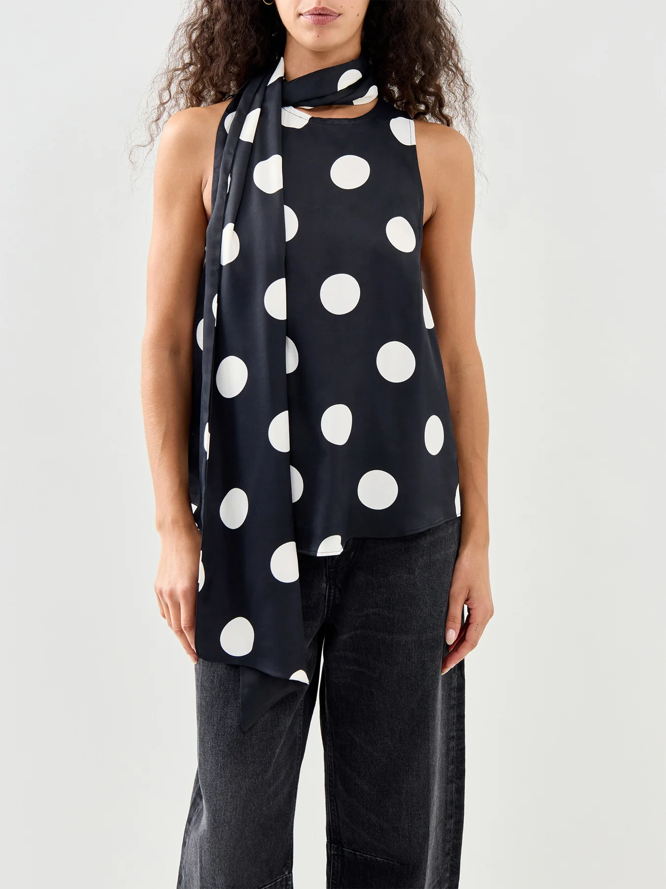 Scarf Detail Tank Top Navy - Image 4