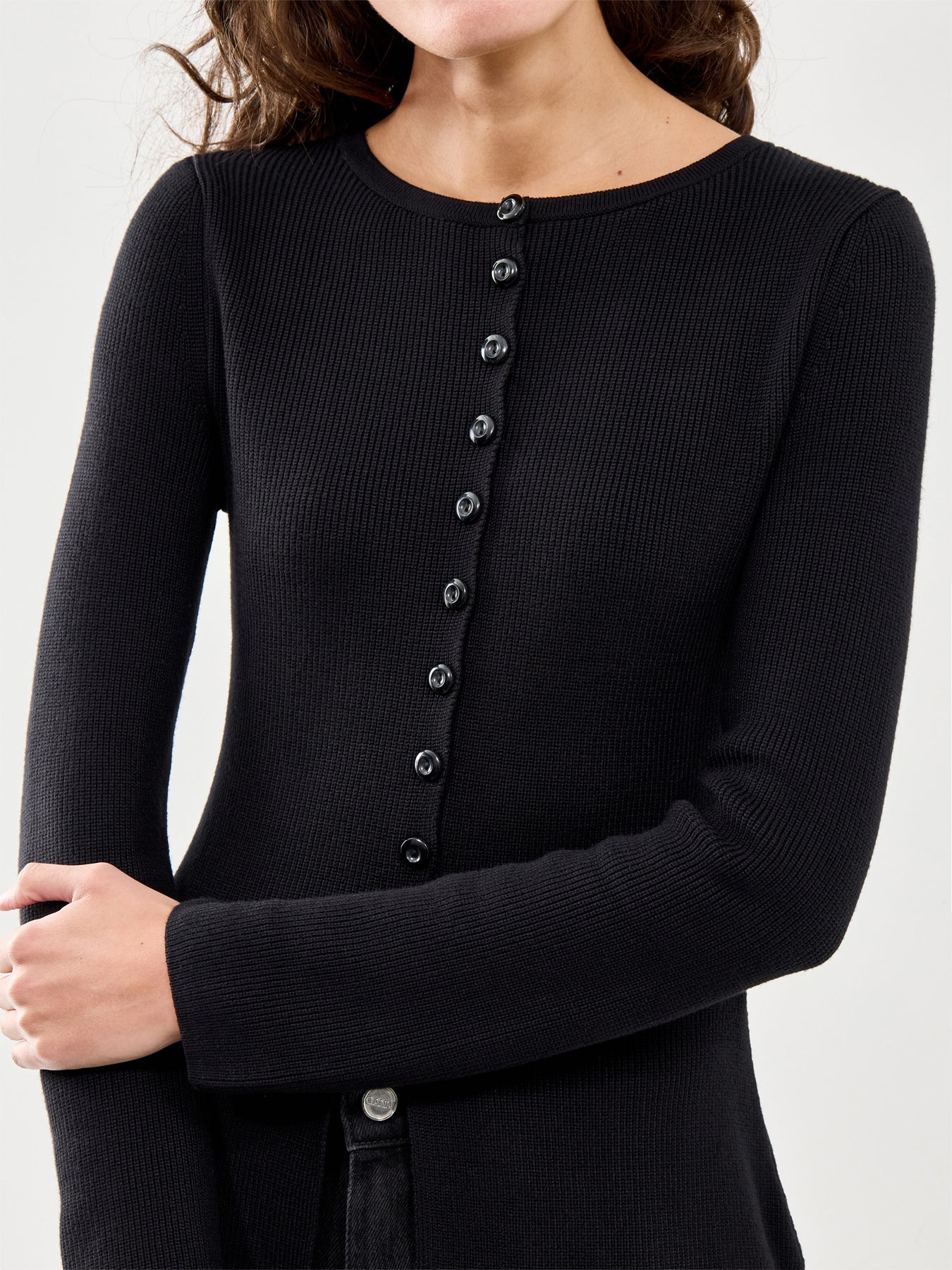 Waisted Long Line Cardigan Black - Image 3