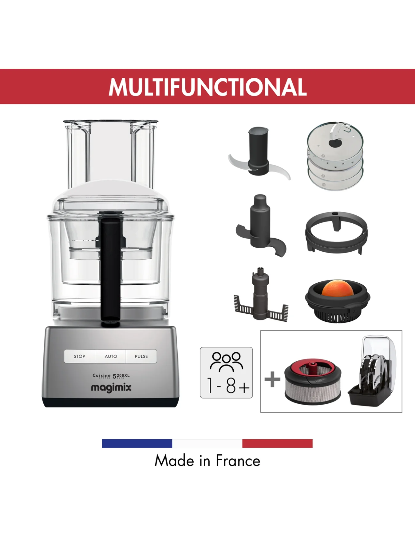 18714 Magimix 5200Xl Premium Satin Food Processor Satin Silver - Image 3