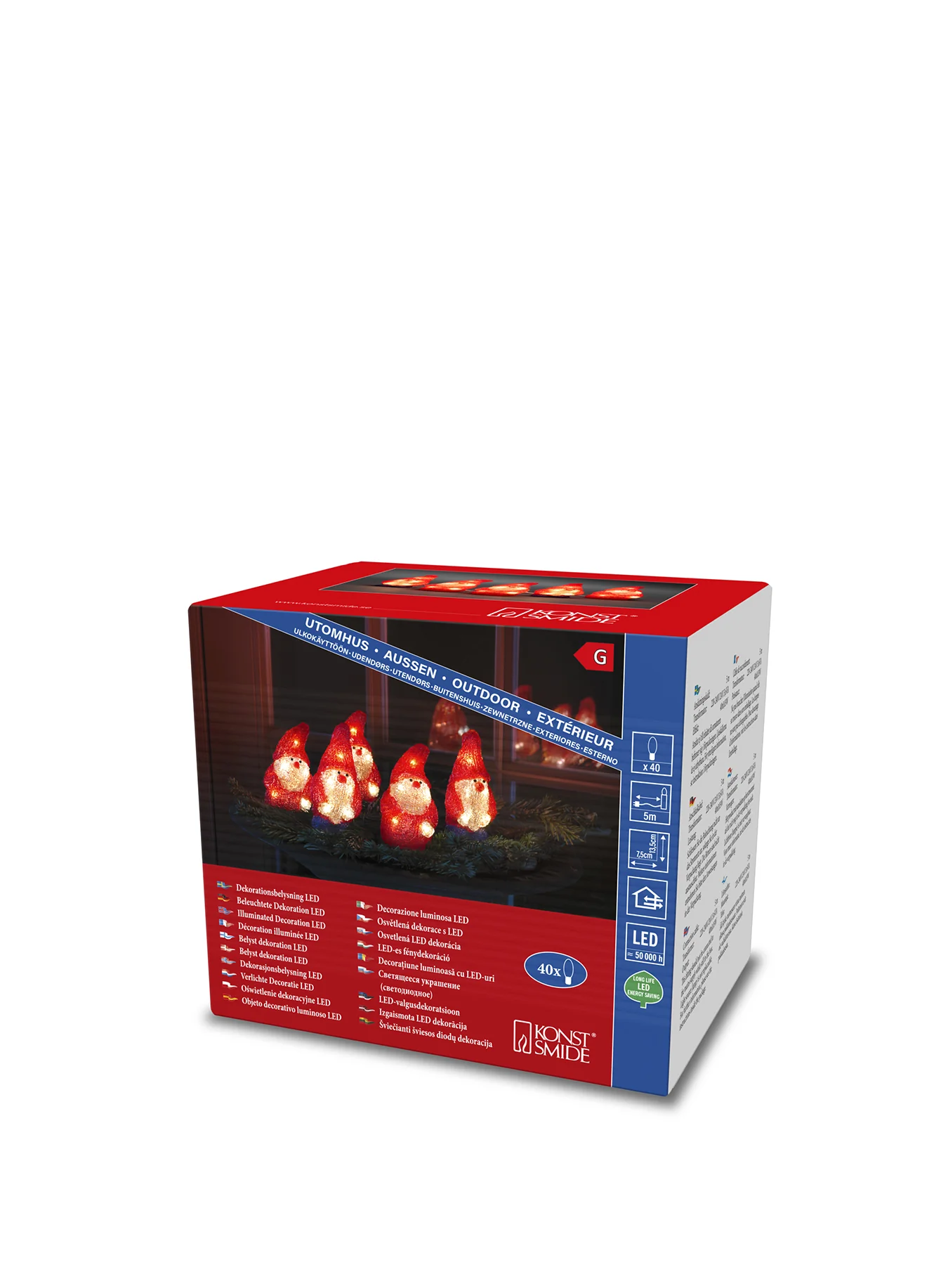 Acrylic Santa LED Lightset 5 Piece Warm White - Image 3