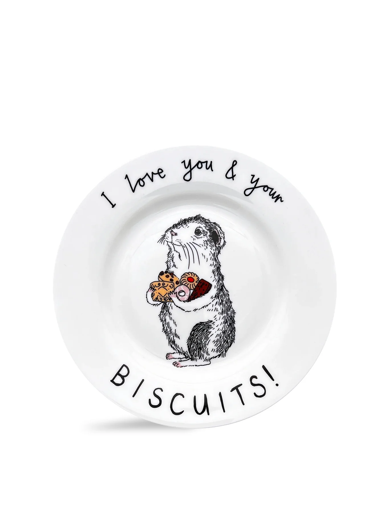 I Love You & Your Biscuits Side Plate White