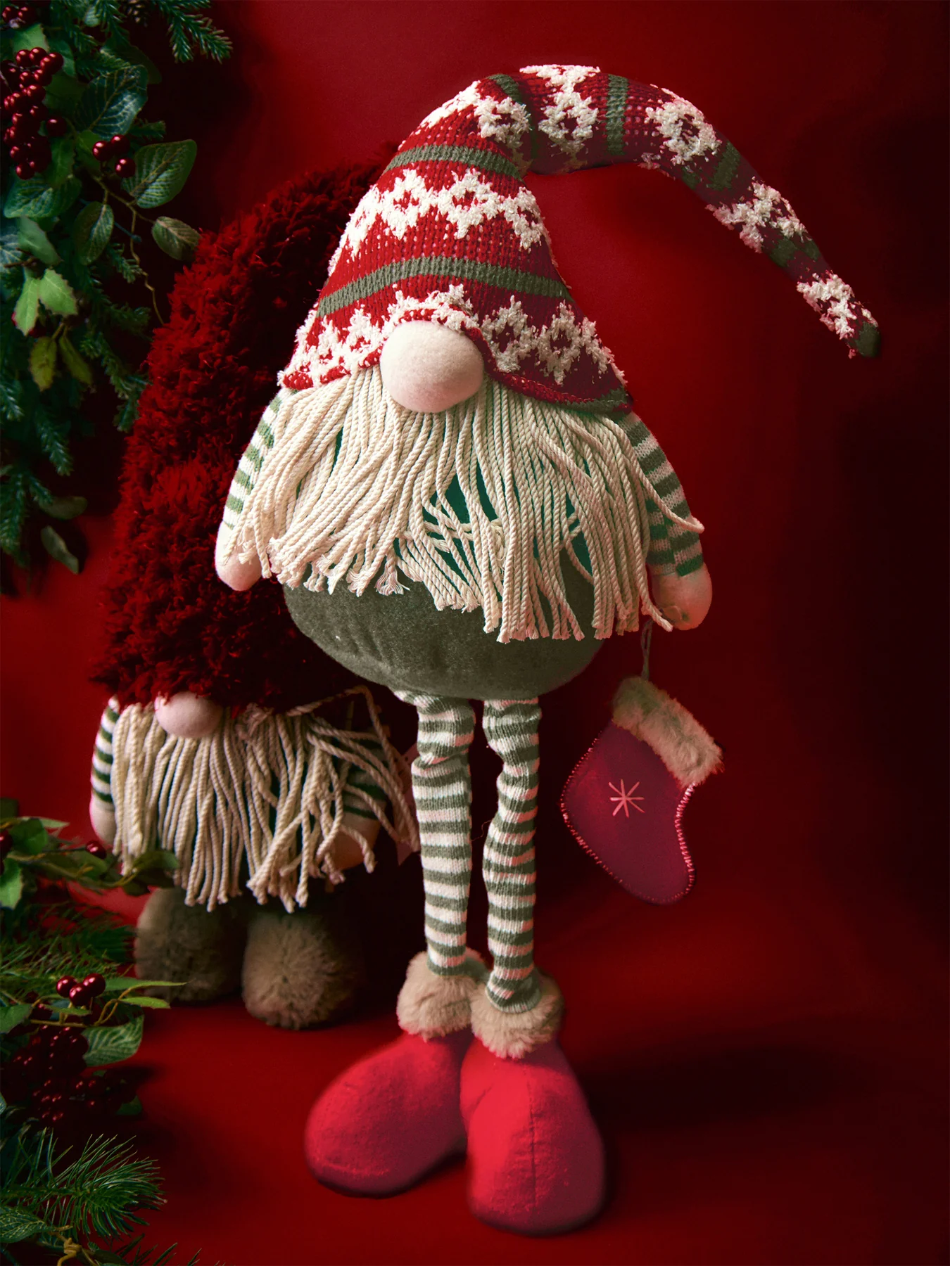 Knitted Hat Standing Gonk Christmas Decoration - Image 2