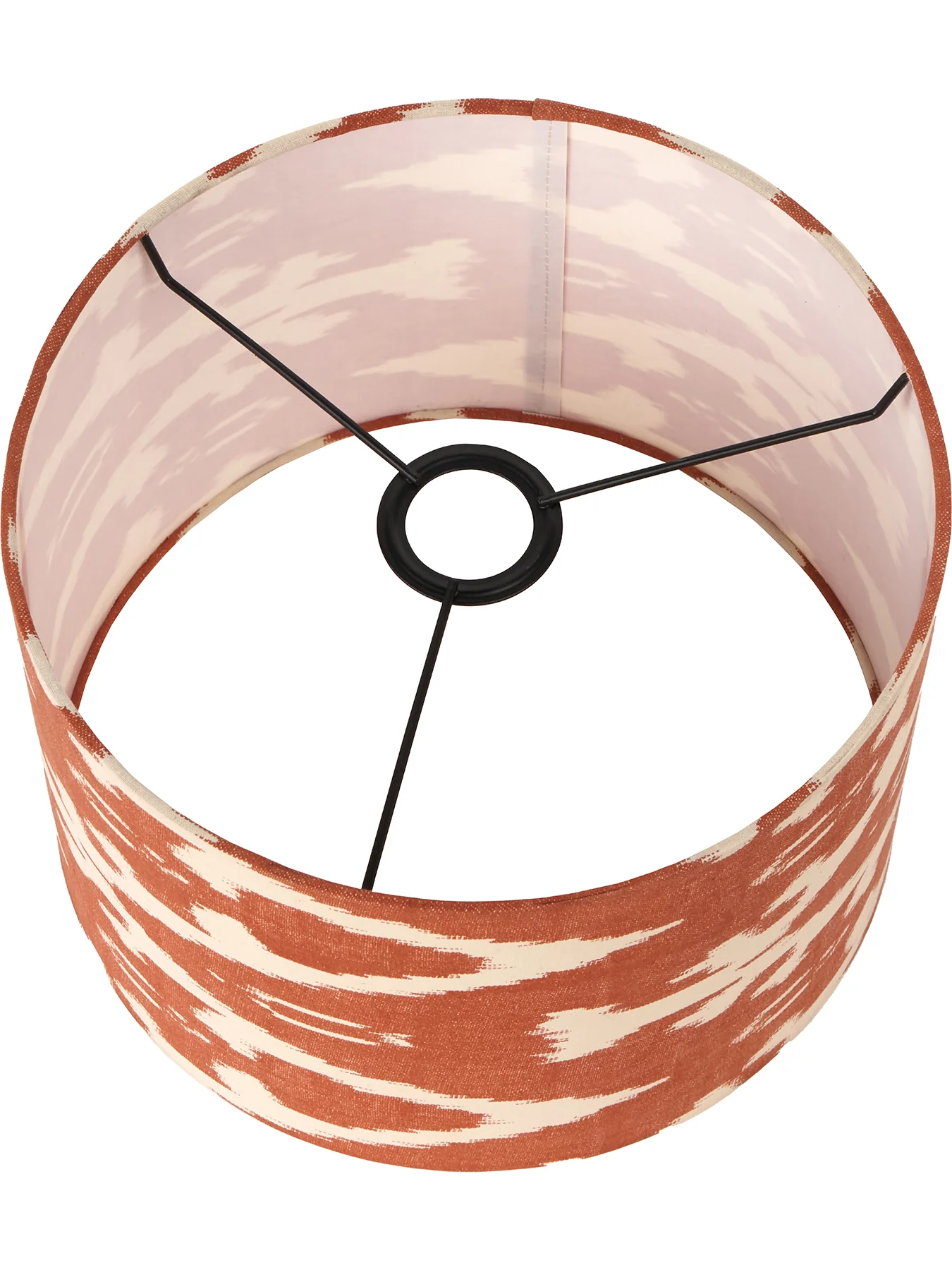 Ikat Cylinder Lamp Shade 40cm Orange - Image 3
