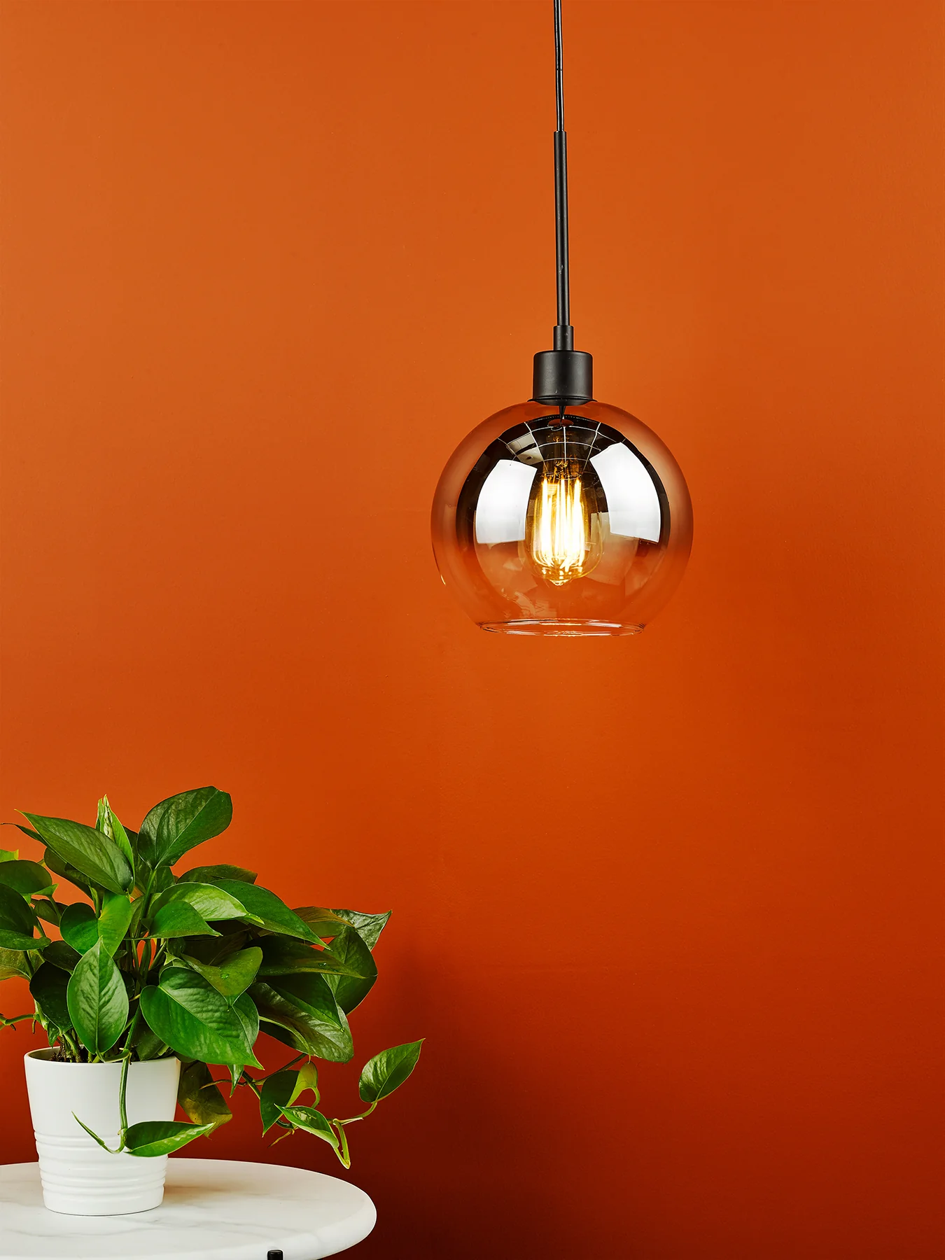 Lycia Ombre Glass Single Pendant Light Black - Image 2