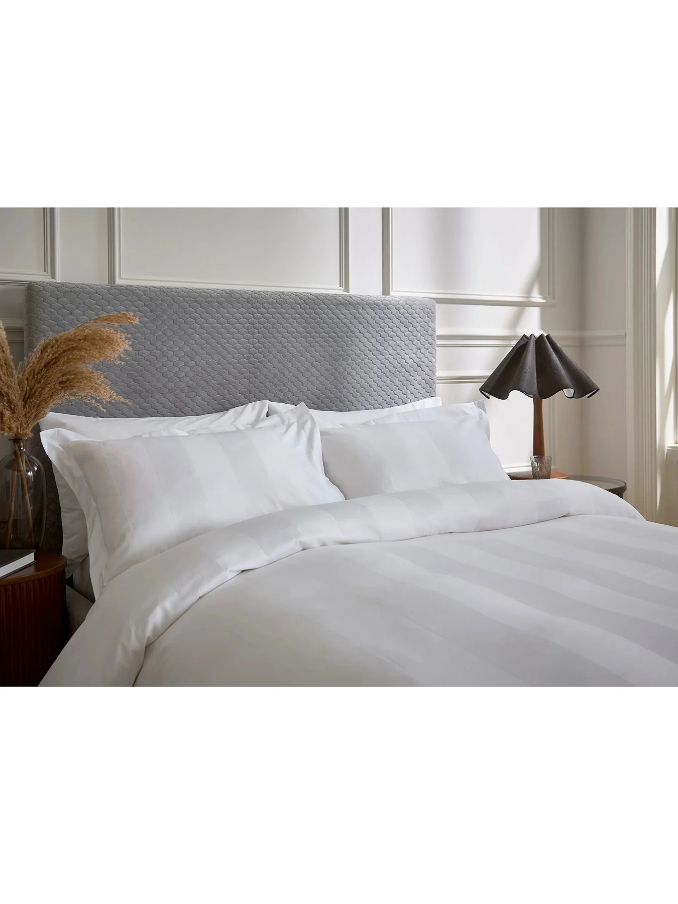 Serra Dobby Stripe Bedding Cover Set White - Image 4