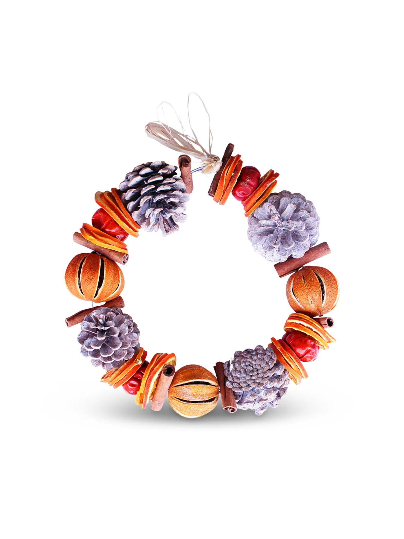 Winter Circle Orange Christmas Wreath - Image 3