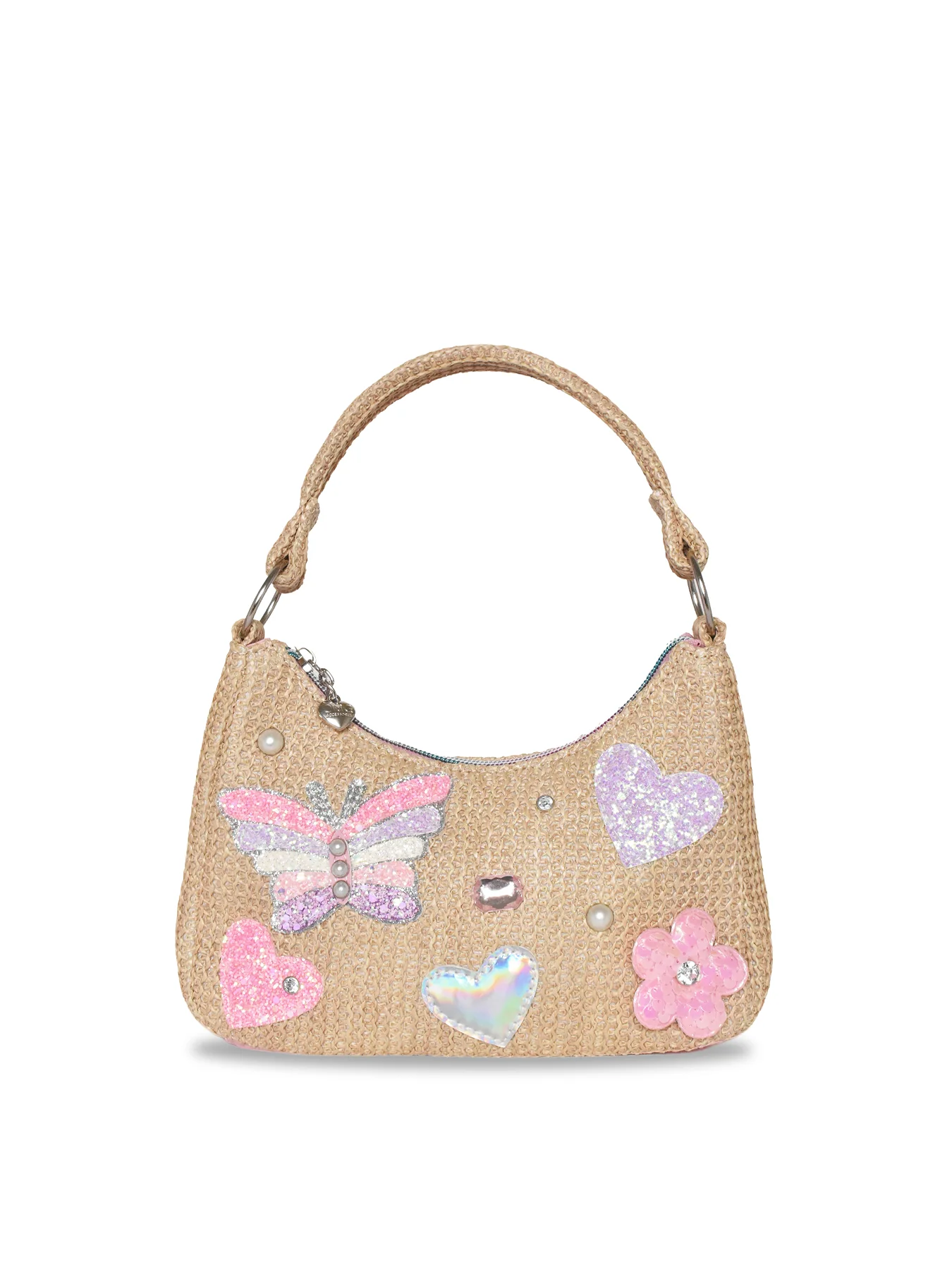 Kids' Butterfly Straw Mini Hobo Bag Multi