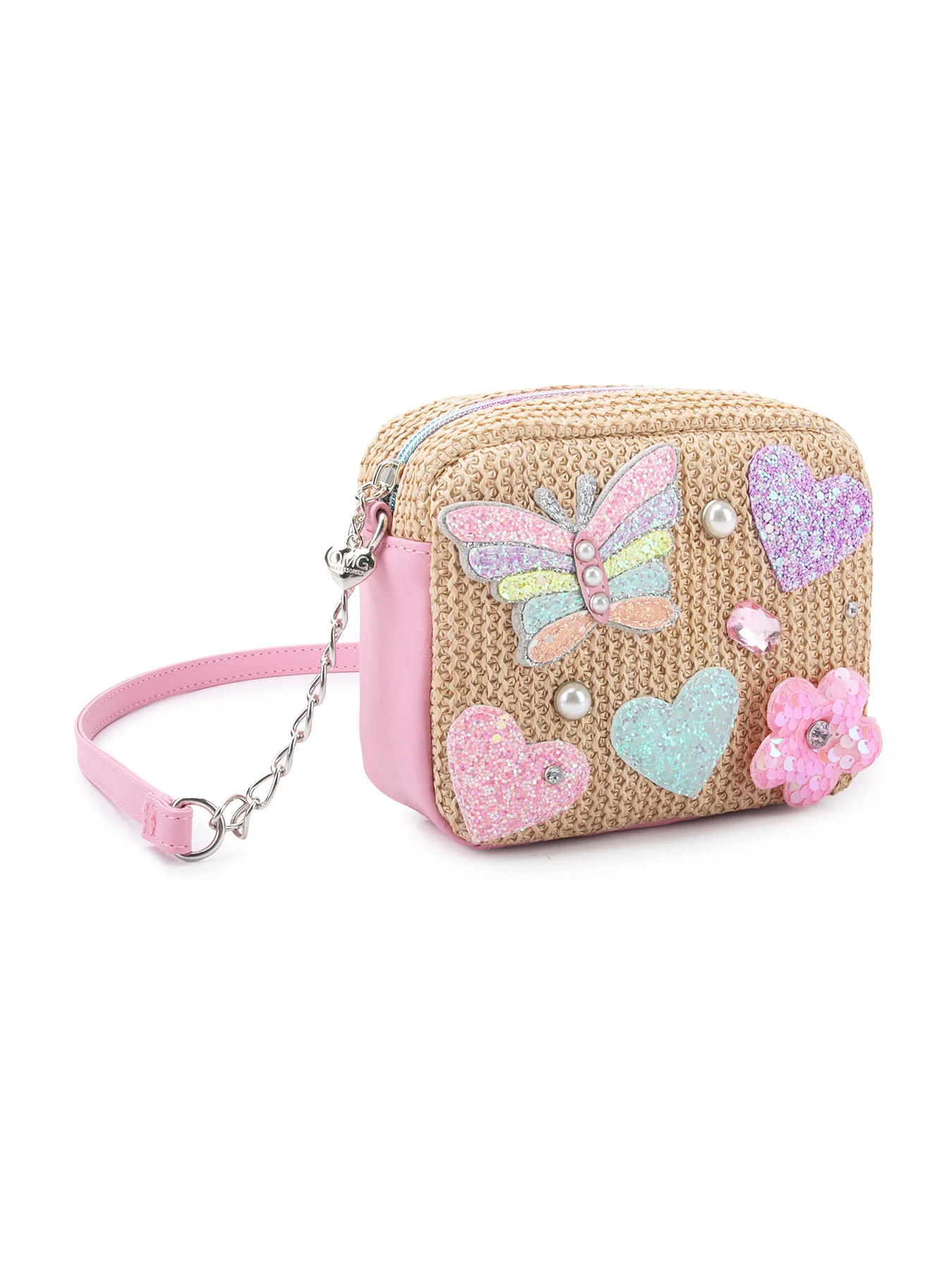 Kids' Butterfly Straw Crossbody Bag Multi - Image 2