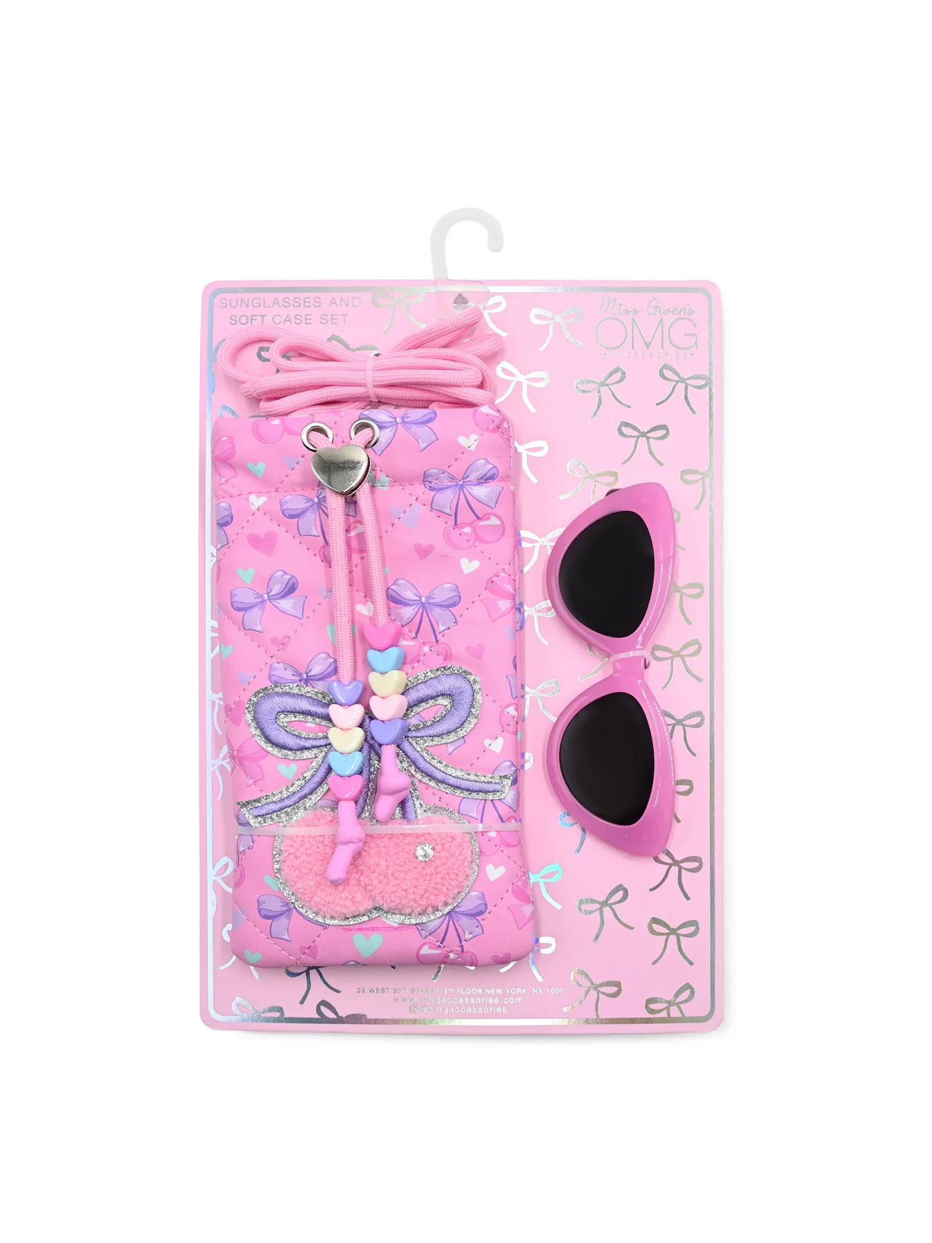 Kids' Cherry Drawstring Case And Sunglasses Set Multi - Image 3
