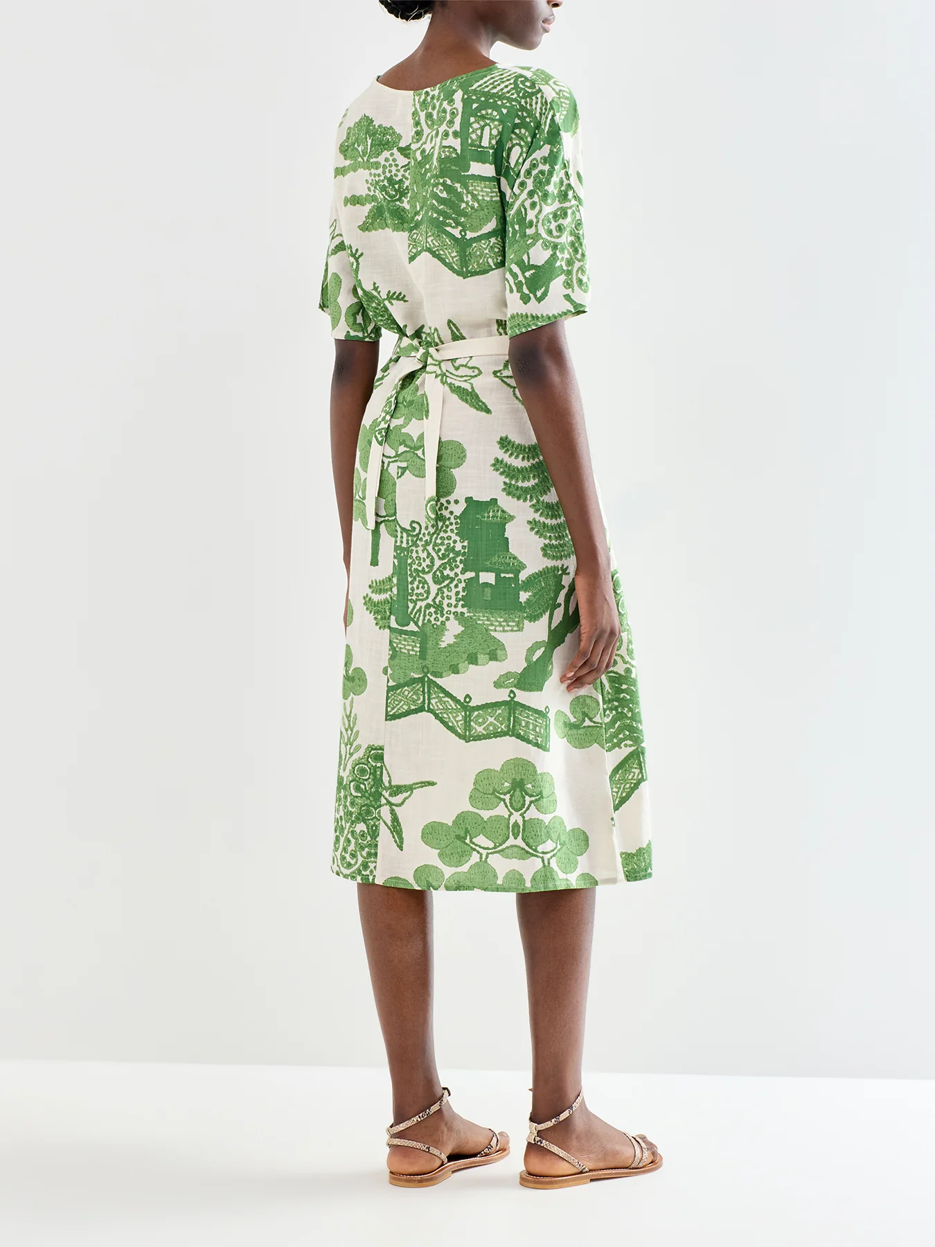 Belted Dress Giant Willow Green - Image 5