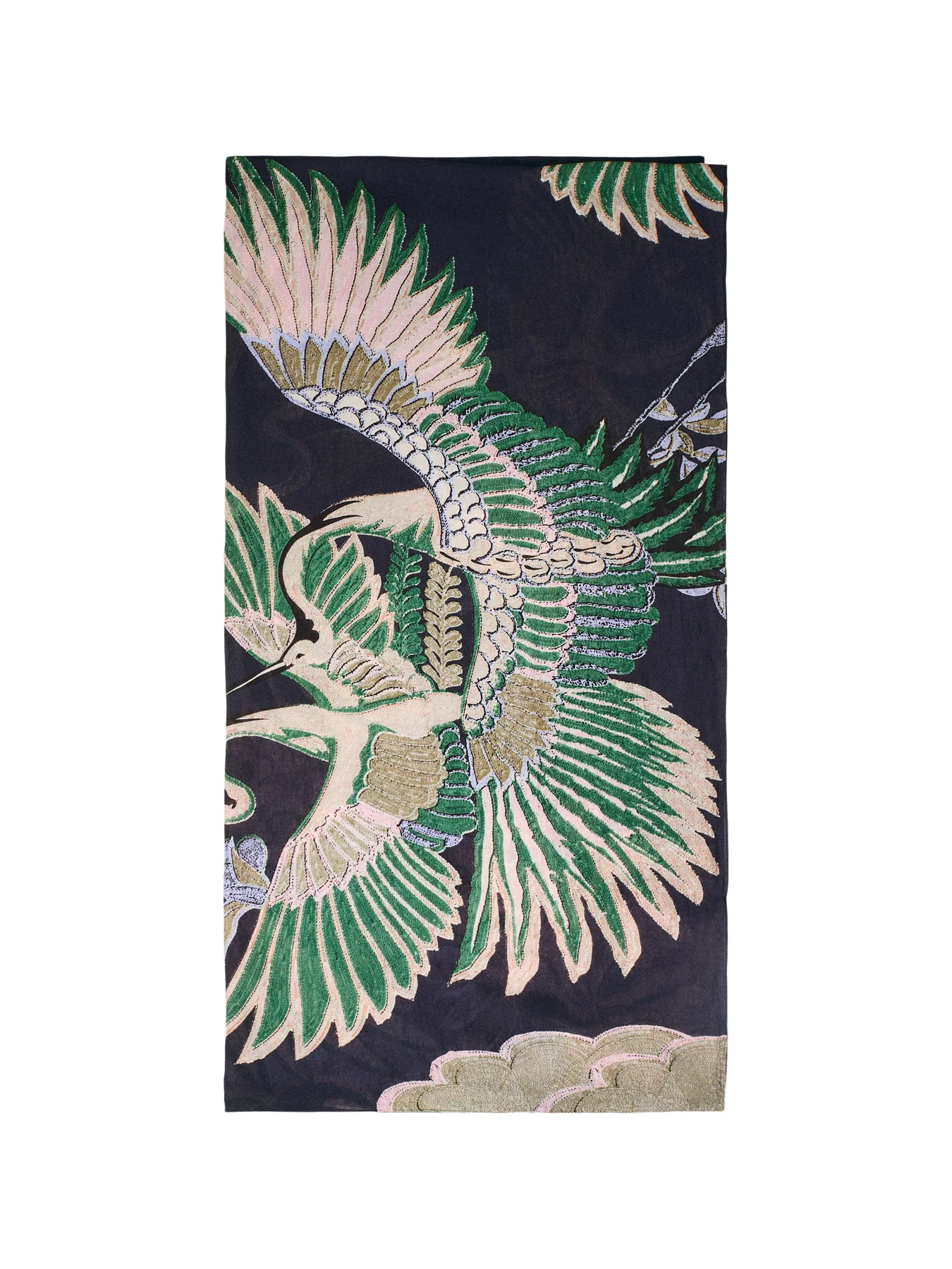 Crane Emerald Wool Scarf