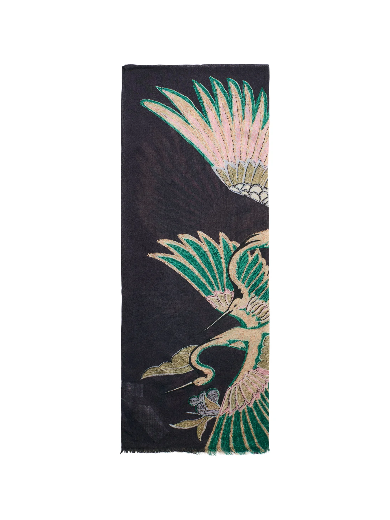 Crane Emerald Wool Scarf