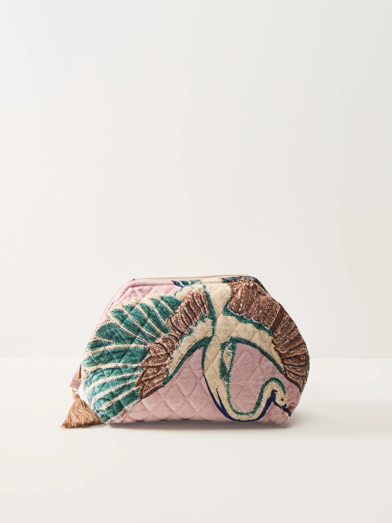Crane Velvet Pouch Pink - Image 2