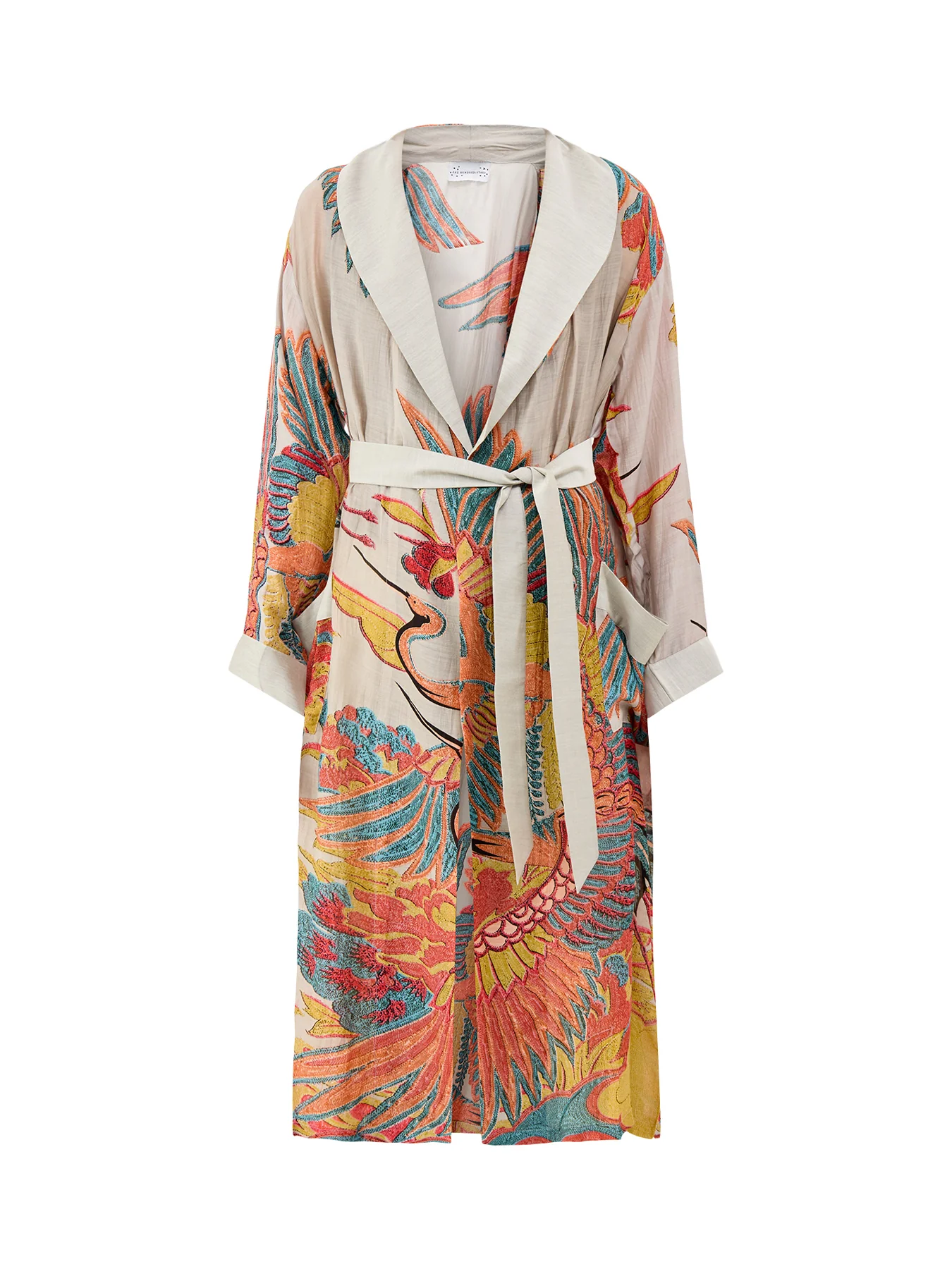 Crane Print Gown Grey
