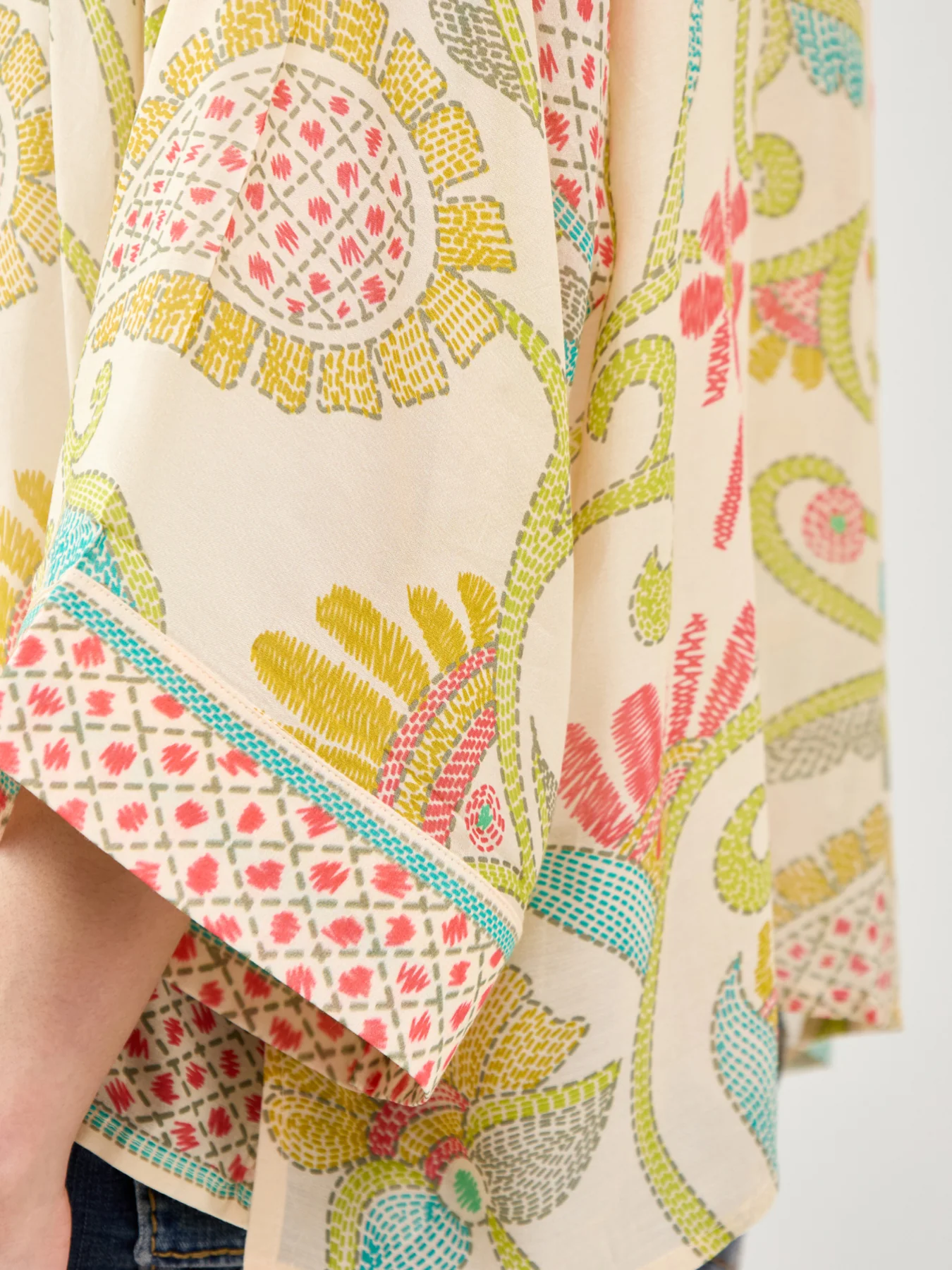 Giant Kantha Print Short Kimono - Image 3