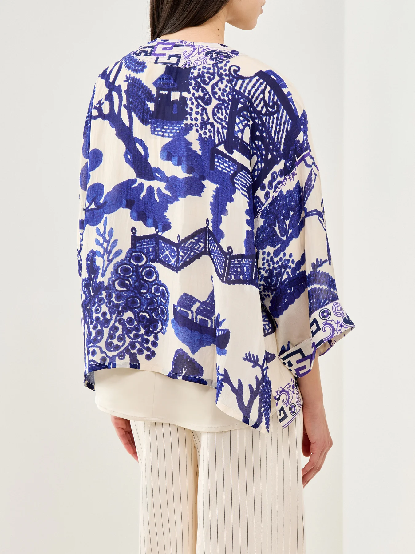 Giant Willow Print Kimono Blue - Image 4